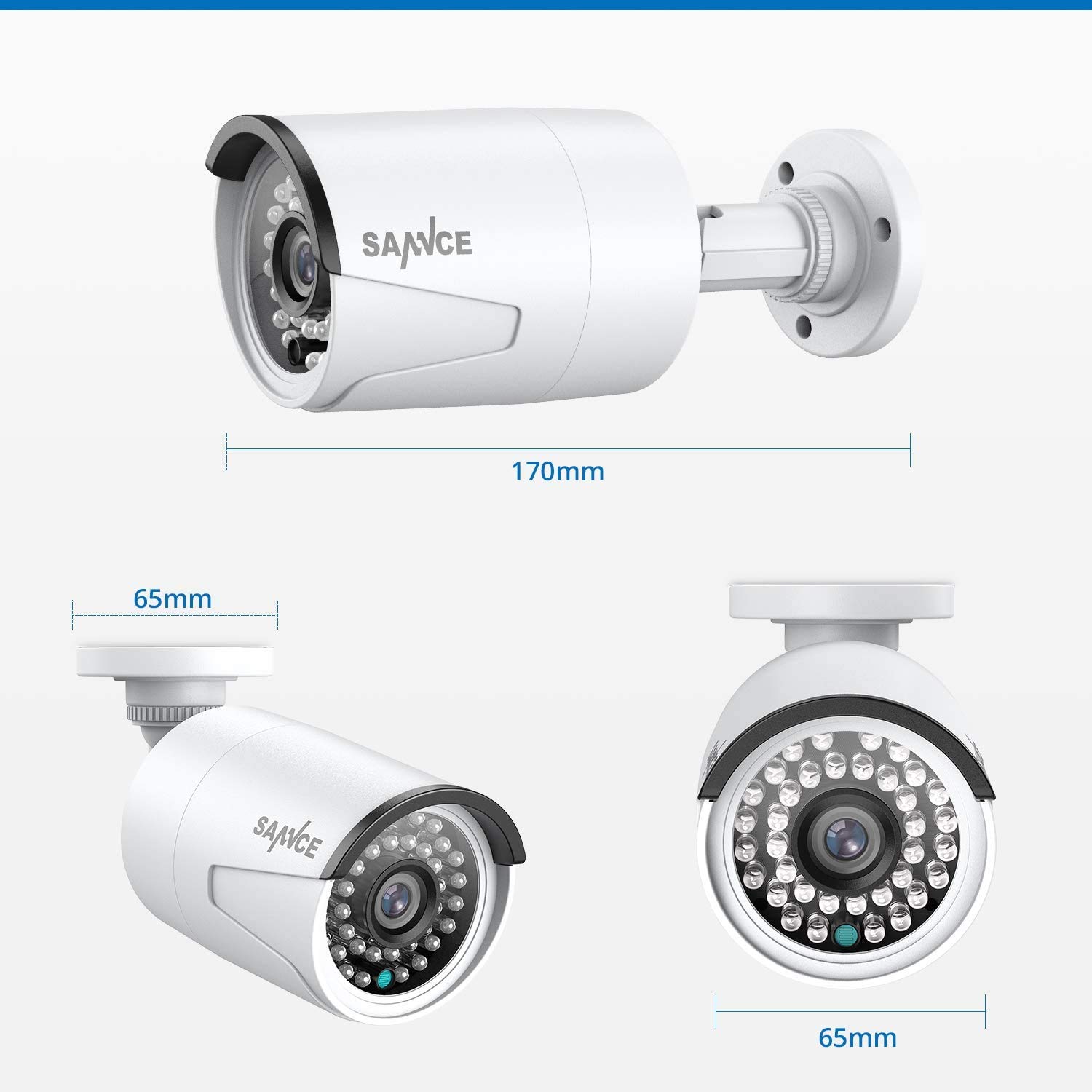 SANNCE 5MP PoE IP Security Camera System - 2 Pack Outdoor Weatherproof Surveillance Cameras with Smart IR Night Vision, Motion Detection, One-Way Audio & Alexa Compatibility | Ideal for Home Security, Business Monitoring & Property Protection