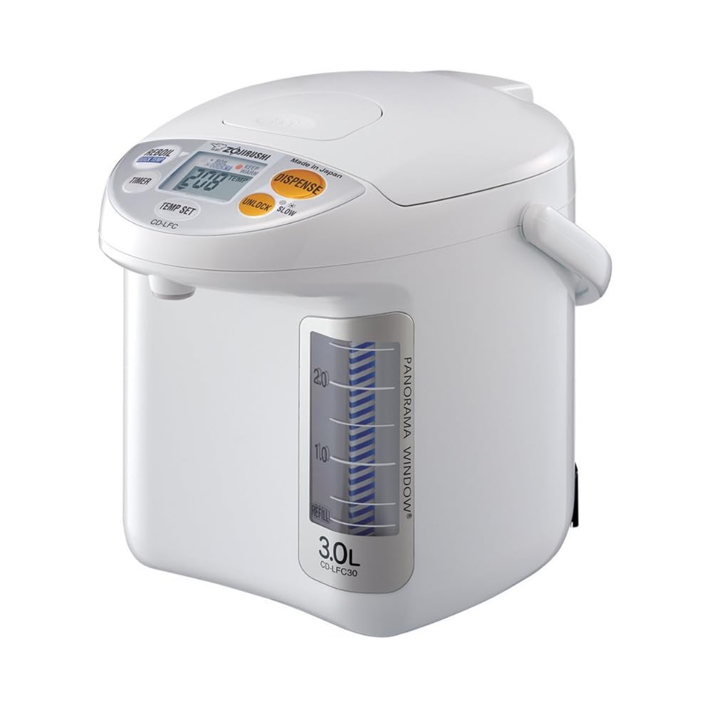 Zojirushi CD-LFC30 3.0L Panorama Window Micom Electric Water Boiler & Warmer, 101 oz, White - Perfect for Home, Office & Tea Brewing