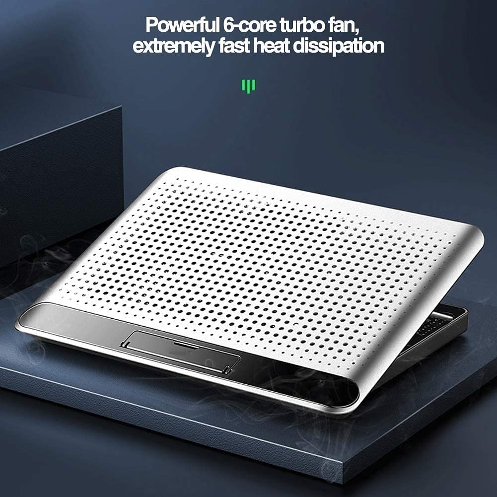 6-Speed Adjustable Laptop Cooling Pad with Dual USB Ports - Ergonomic Gaming Laptop Stand for 12-17.3 Inch Notebooks - Perfect for Gaming, Office Work & Home Use