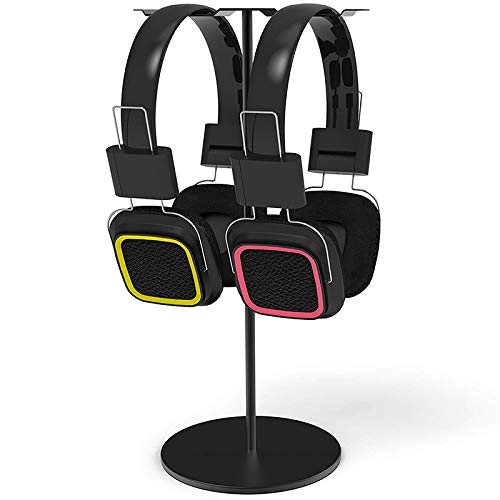 Aluminum Dual Headphone Stand for Gaming & PC Headsets - Desk Display & Organizer