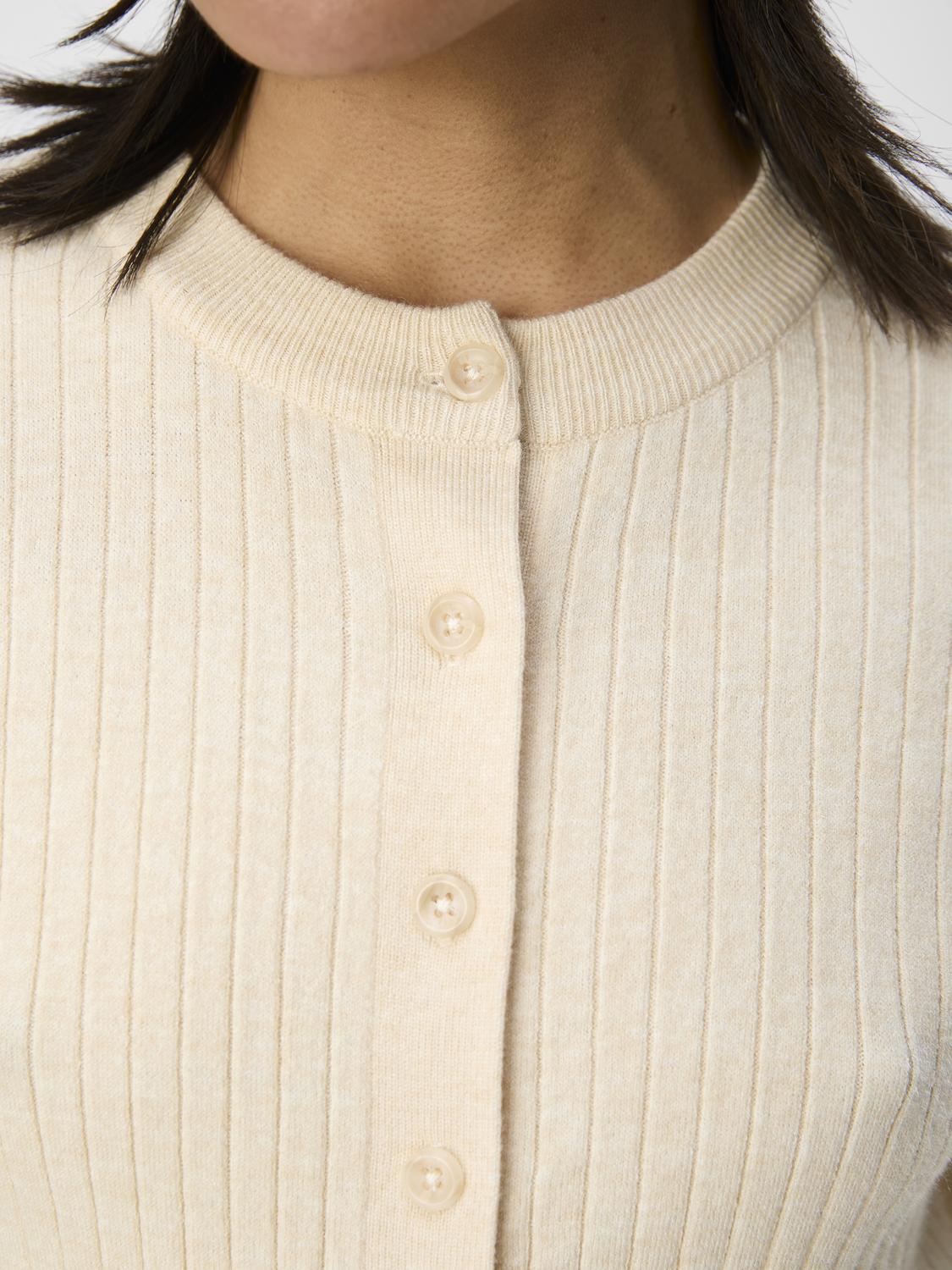 Noelle 2/4 Sleeve Cardigan for Women - Soft Knit Open Front Sweater in Sandshell Beige - Perfect for Office, Date Night & Fall Layering