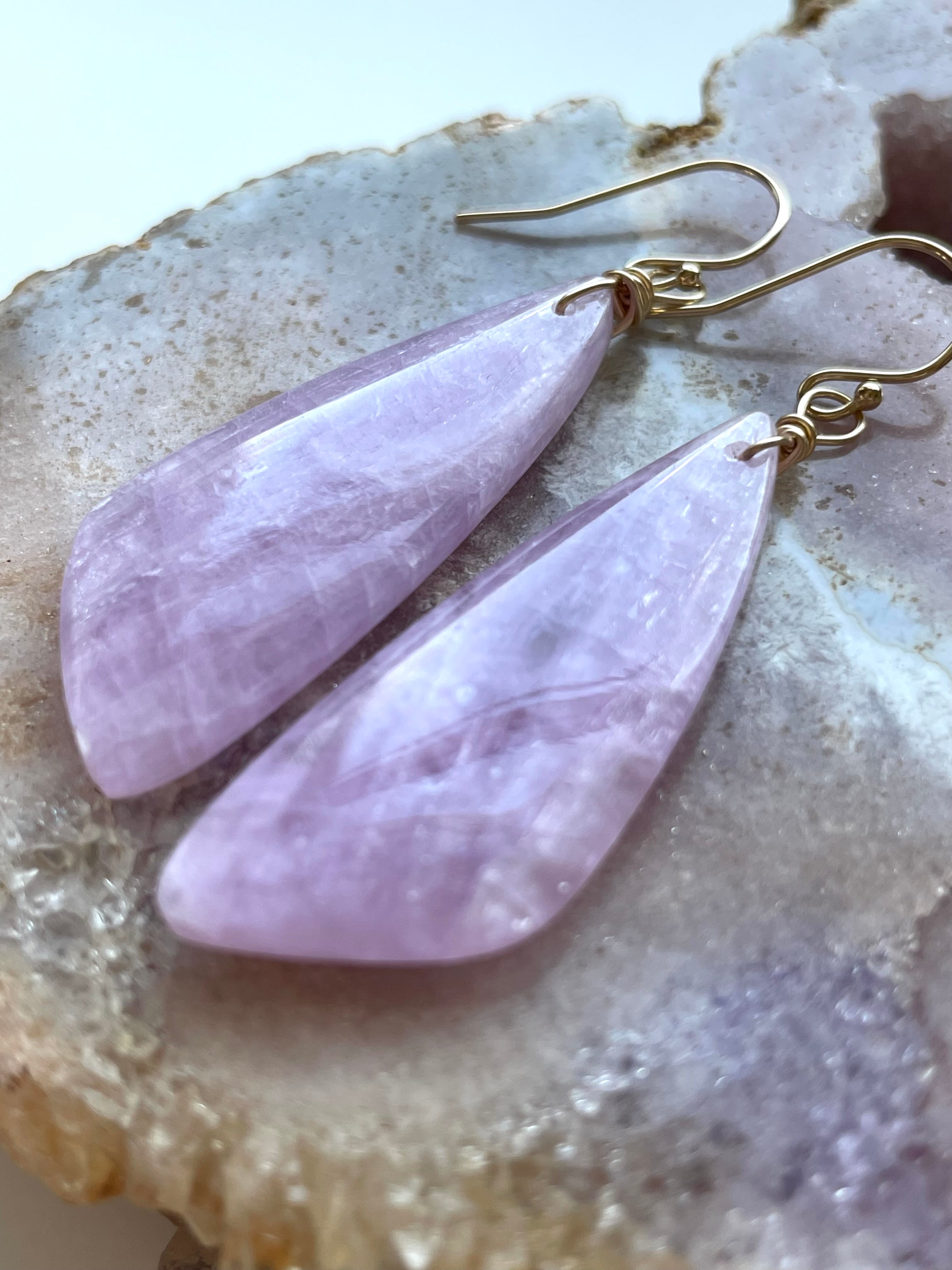 14K Gold Filled Kunzite Statement Earrings for Women - Elegant Dangle Drop Jewelry for Parties, Weddings & Special Occasions