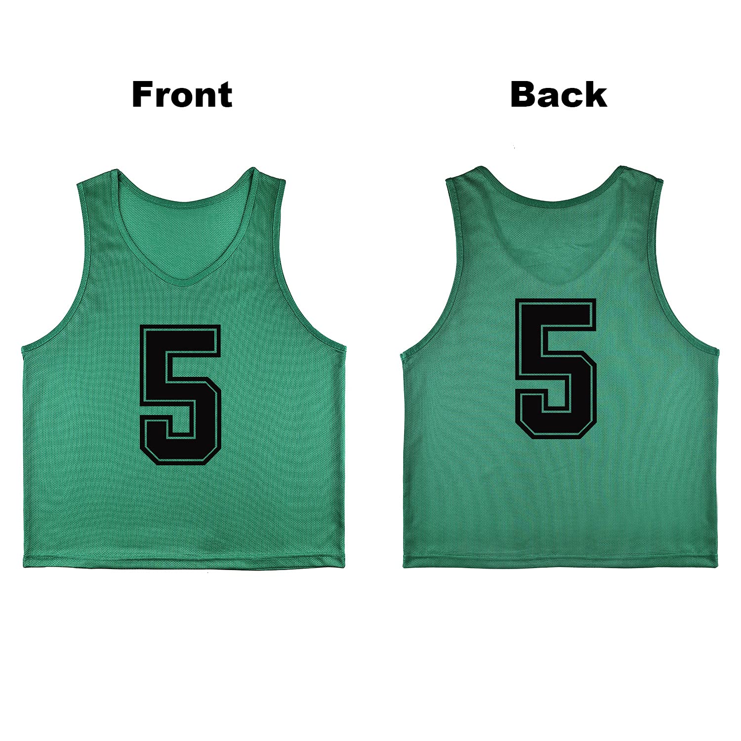 12-Pack Numbered (1-12) Reversible Scrimmage Vests - Breathable Sports Pinnies & Training Bibs for Basketball, Soccer, Volleyball, Baseball - Perfect for Team Practice, Gym Class & Youth Sports Drills