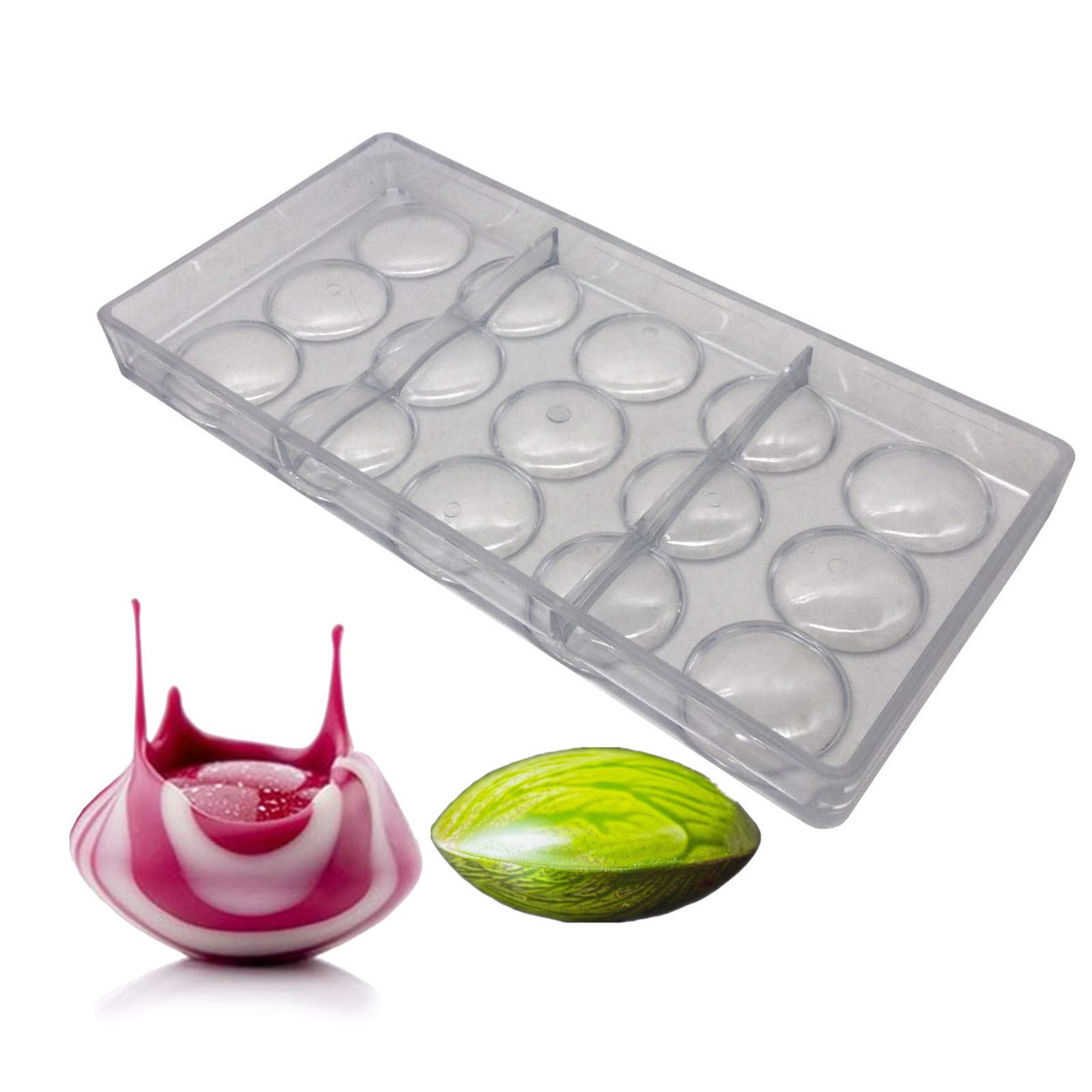 Premium Volcanic Polycarbonate Chocolate Molds - Oblate Chocolate Candy Forms for Baking, Candy Making & Home Decor - Durable PC Chocolate Molds for Valentine's Day, Christmas Gifts & Party Treats