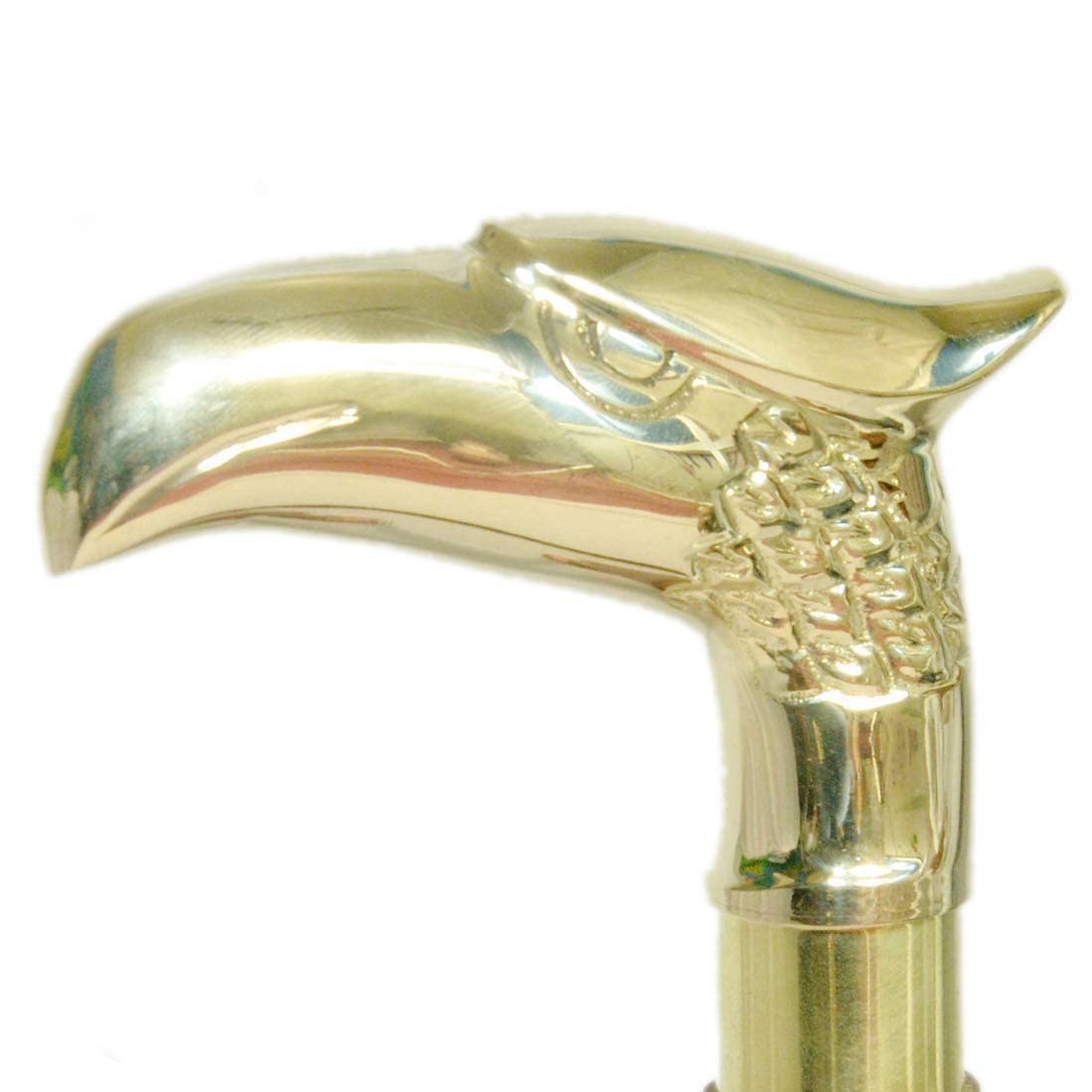 AnNafi® Royal Gold Vintage Walking Cane Handle - Hand Carved Eagle Head Design - Antique Classic Walking Stick Handle Only - Perfect for Elderly Support, Fashion Accessory & Collector's Item
