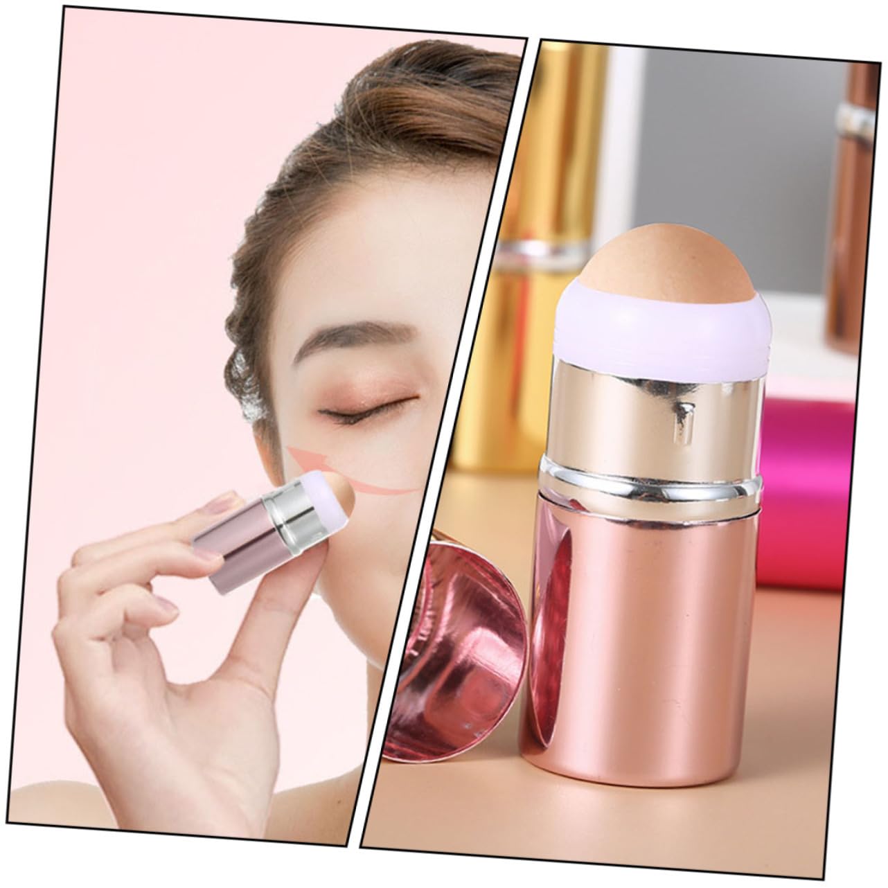 Minkissy Facial Oil Absorbing Roller - Volcanic Stone Oil Control Stick for Oily Skin, Blackhead & Shine Removal - Perfect for Travel, Gym & On-the-Go Skincare