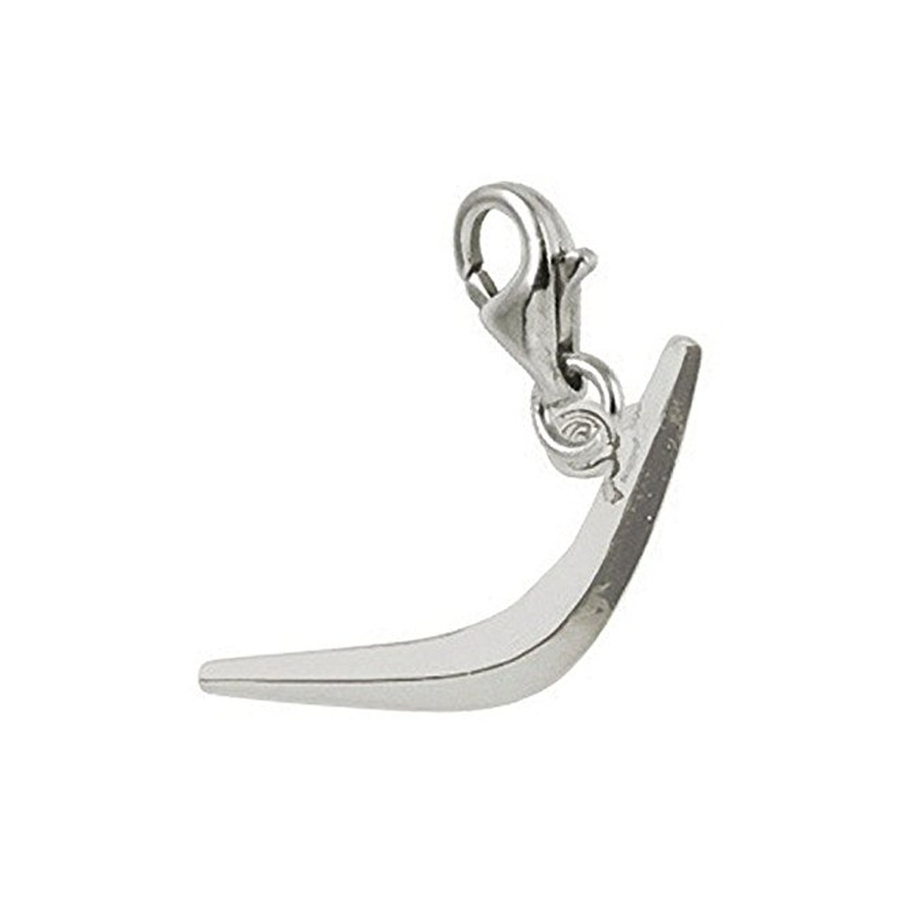 Boomerang Charm with Lobster Claw Clasp - Silver Jewelry Pendant for Bracelets & Necklaces - Perfect for DIY Jewelry Making, Gifts and Everyday Wear