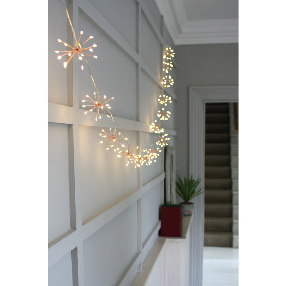 Lumina Starburst Plug-in Chain Lights for Indoor & Outdoor Use - Perfect for Patio, Garden, and Party Decorations