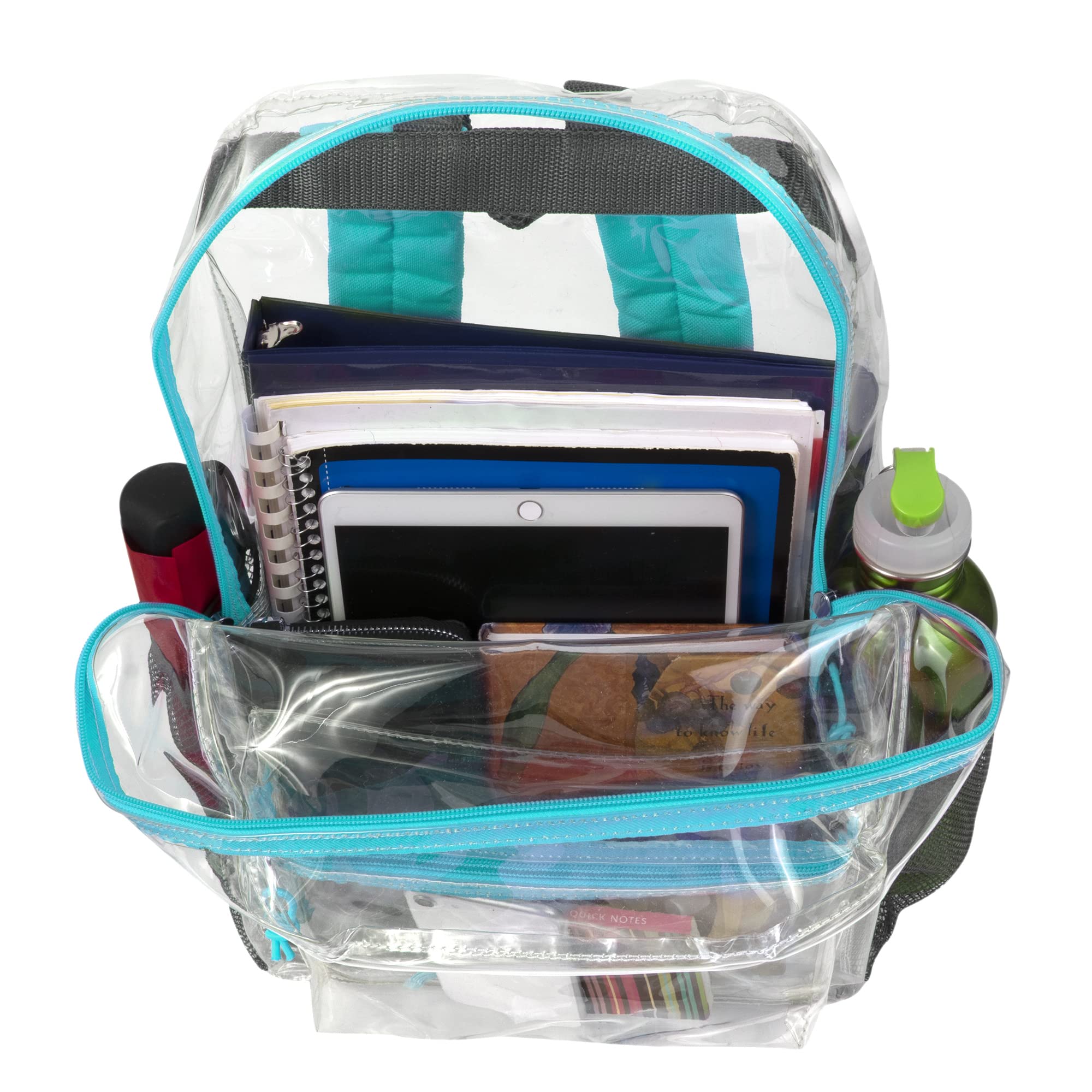 Trail Maker Heavy Duty Clear Backpack with Padded Straps & Side Pockets for Kids - School, Stadium Approved Backpack for Boys & Girls - Perfect for School, Concerts, Sports Events & Travel