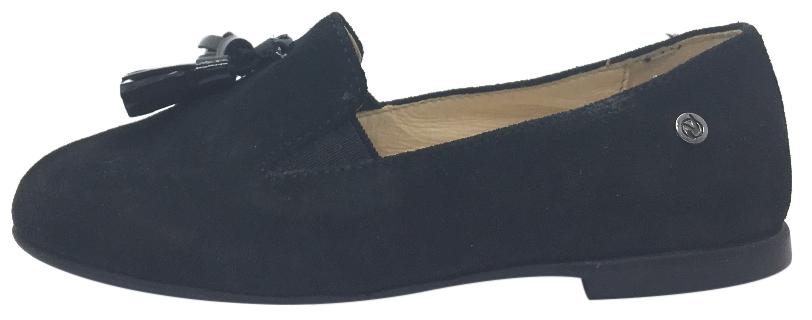 Naturino 9201 Kids' Black Suede Slip-On Moccasin Flats with Tassel - Comfortable Casual Shoes for Boys & Girls - Perfect for School, Playdates, and Everyday Wear