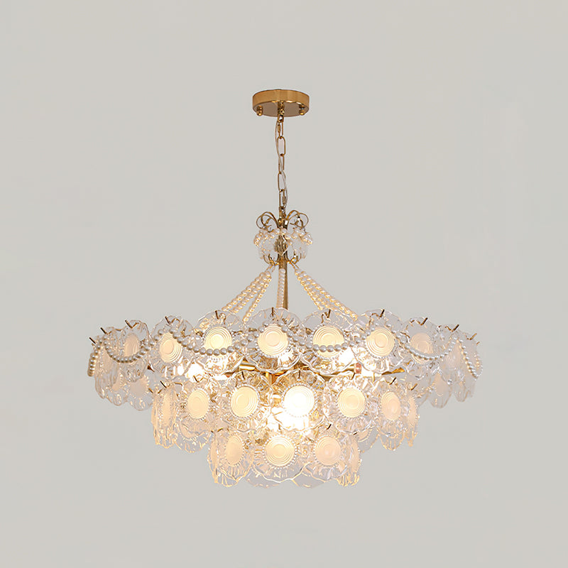 Pertid Pearls Chandelier - Elegant Crystal Ceiling Light Fixture for Dining Room, Living Room & Bedroom | Perfect for Home Decor & Wedding Venues