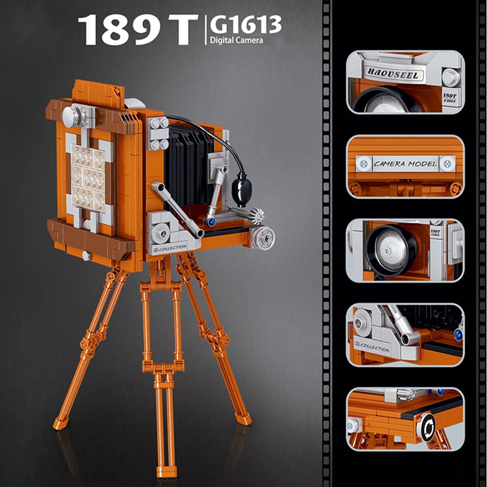NC Uvini DIY STEM Building Blocks Camera Kit - 694pcs Retro Style Digital Camera Model for Adults & Teens - Creative Construction Brick Set, Best Gift for Collectors - Perfect for STEM Learning, Home Decoration & Photography Enthusiasts