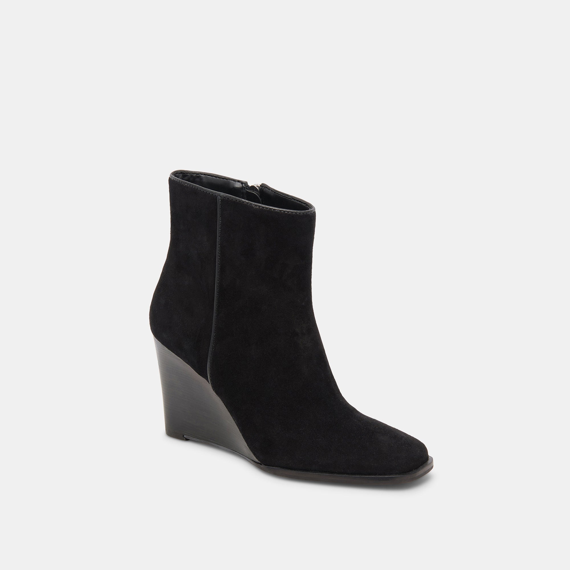 SUSANN WIDE BOOTIES ONYX SUEDE - Stylish Women's Chunky Heel Ankle Boots for Fall & Winter Fashion | Perfect for Office, Date Night & Casual Outfits