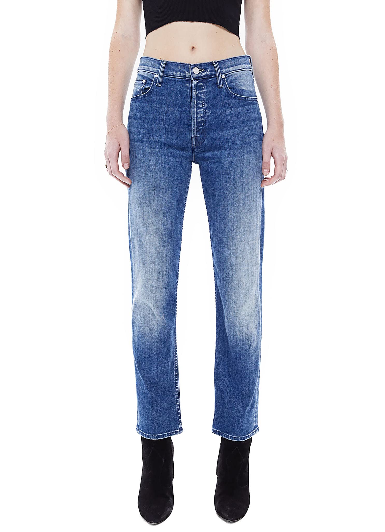 MOTHER Women's The Tomcat Ankle Jeans - High Waist Skinny Denim Pants for Casual Wear & Night Out | Comfortable Stretch Jeans for Everyday Style
