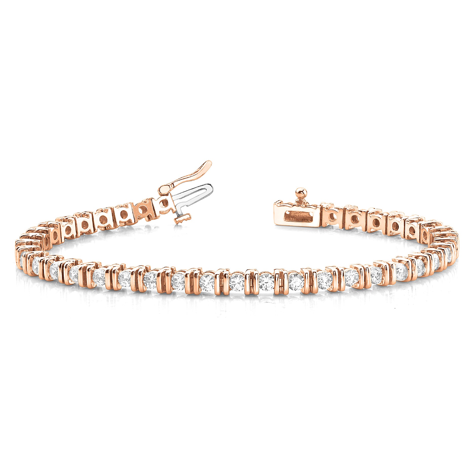 3.00 Carat Round Diamond Tennis Bracelet for Women - Elegant Bar Set Design for Weddings, Parties & Special Occasions