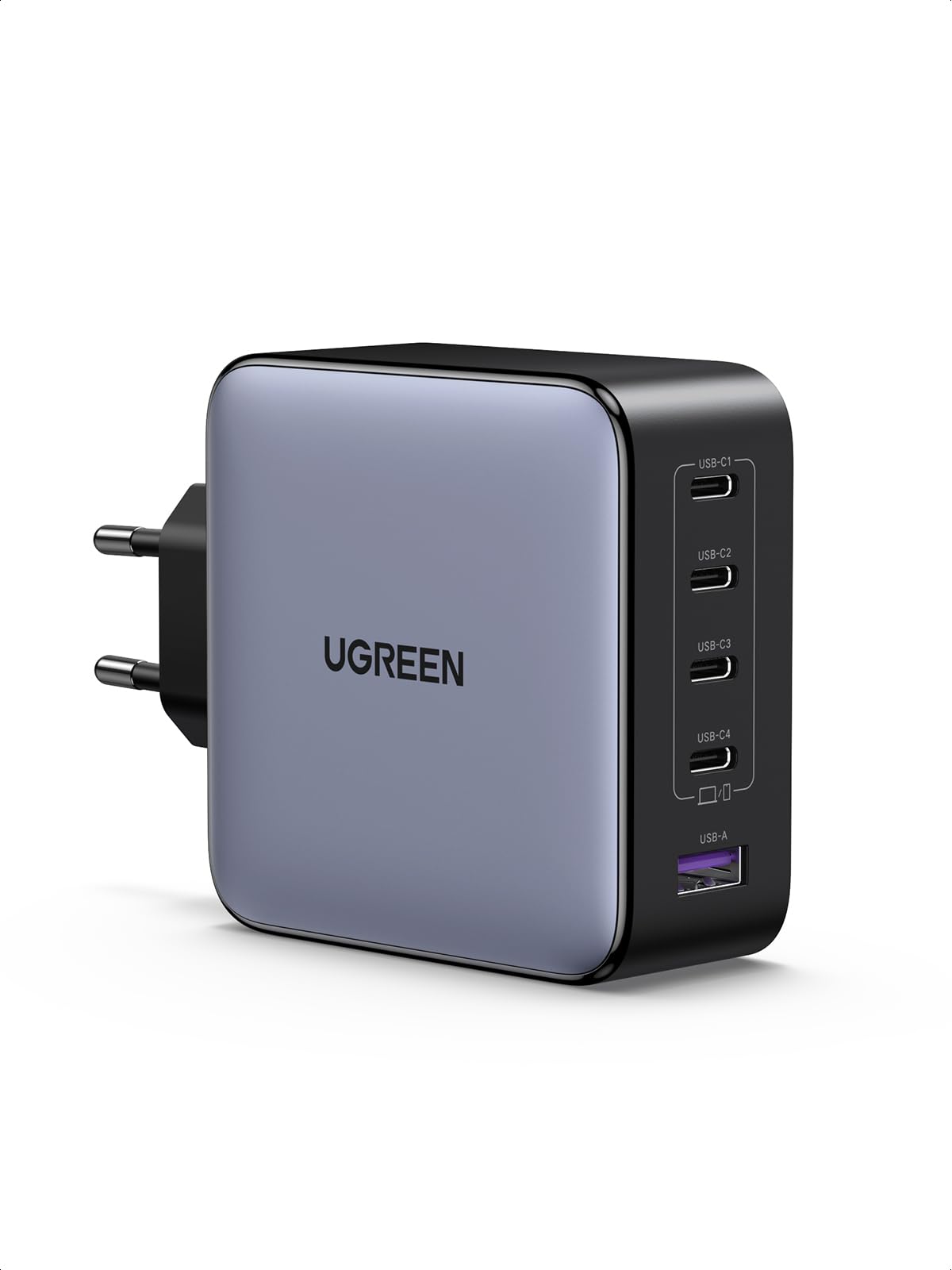 UGREEN Nexode 100W GaN Fast Charger with 5 Ports (3 USB-C + 2 USB-A) - Compact PD 3.0 Wall Charger for iPhone 16/15/14/13 Pro Max, Galaxy S24/S23, Pixel, iPad Pro, MacBook M4/M3/M2/M1 - Perfect for Home, Office & Travel Charging