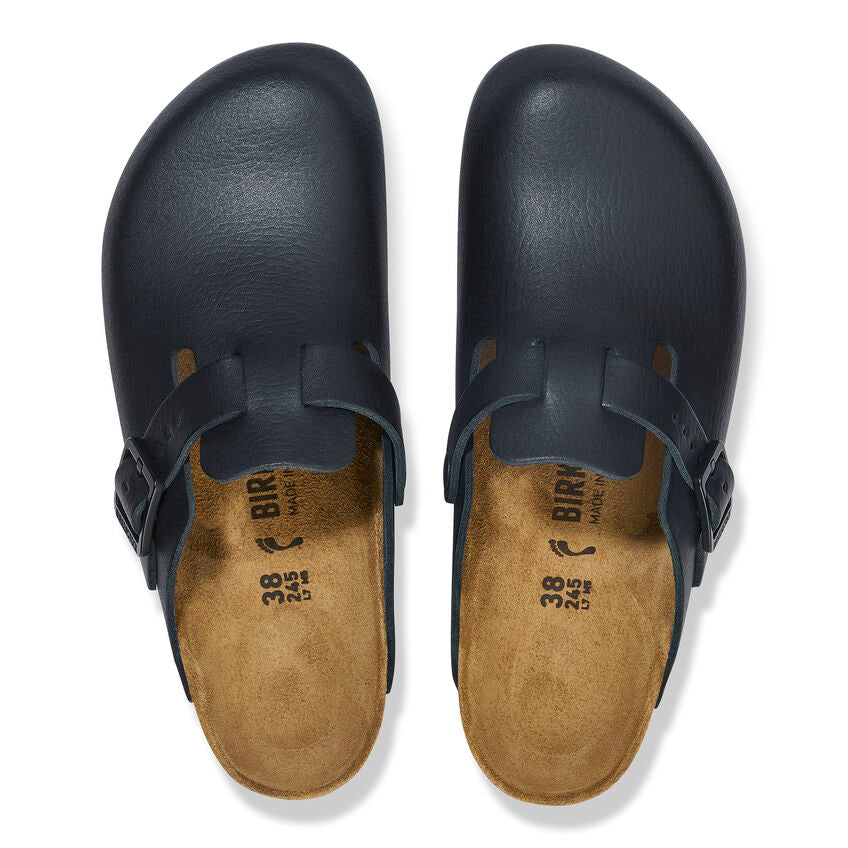 Birkenstock Boston Pro Leather Clogs for Men & Women - Black Comfortable Slip-On Shoes for Home, Office & Casual Wear