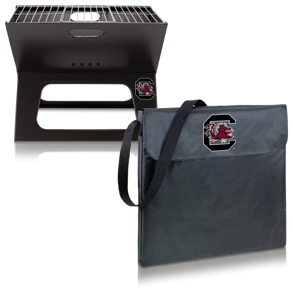PICNIC TIME NCAA South Carolina Gamecocks X-Grill Portable Charcoal Grill - Compact Camping & Tailgating BBQ for Outdoor Cooking, Picnics, Backyard Parties & Game Day Events