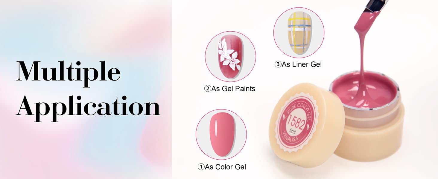 VENALISA 5ml UV Color Gel Nail Polish - 1582 Shade for Professional Nail Art, Manicure & DIY Home Salon | Long-Lasting Gel Paint for Nail Designs | Perfect for Parties, Weddings & Everyday Wear