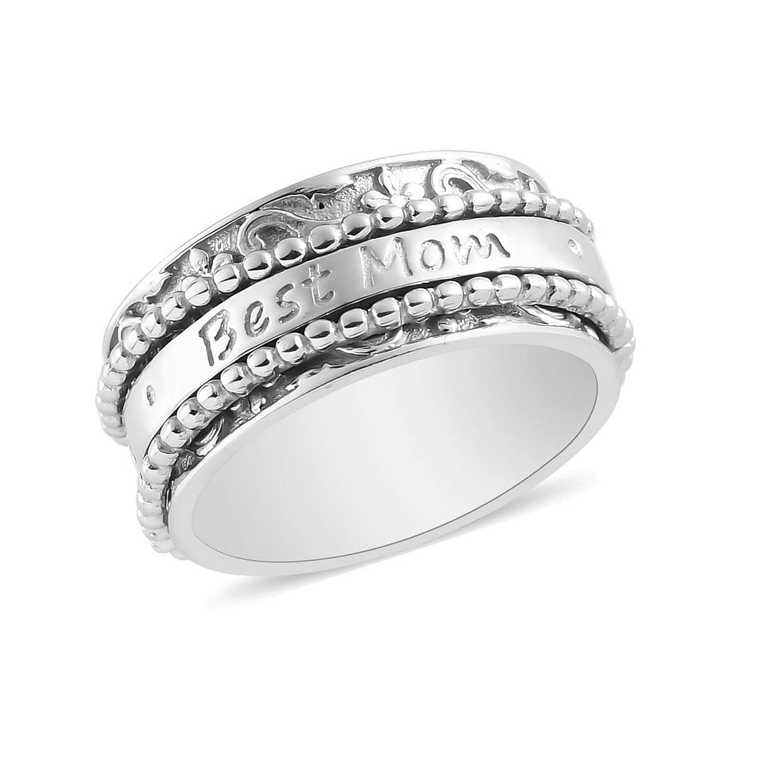 925 Sterling Silver Mom Spinner Ring for Women - Elegant Jewelry Gift for Birthday, Mother's Day & Special Occasions | Perfect for Everyday Wear, Gifting & Stress Relief