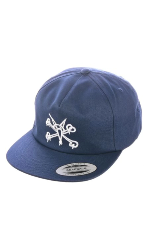 Powell Peralta Vato Rat Bones Snapback Cap - Navy Blue Skateboard Hat for Men & Women - Perfect for Skateboarding, Streetwear Fashion & Casual Outfits
