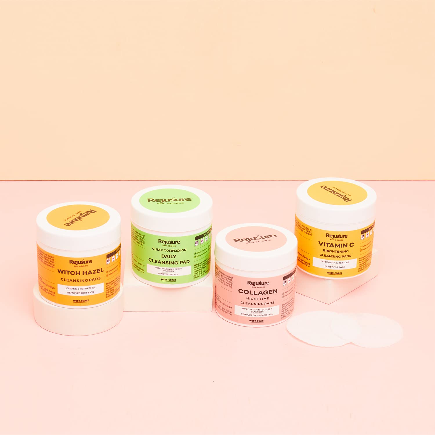 Rejusure Salicylic Acid Cleansing Pads for Acne Treatment - Exfoliating Face Pads to Remove Dirt & Control Excess Oil - Gentle Skin Care for Men & Women - 50 Count - Perfect for Daily Face Cleansing & Travel Skincare Routine