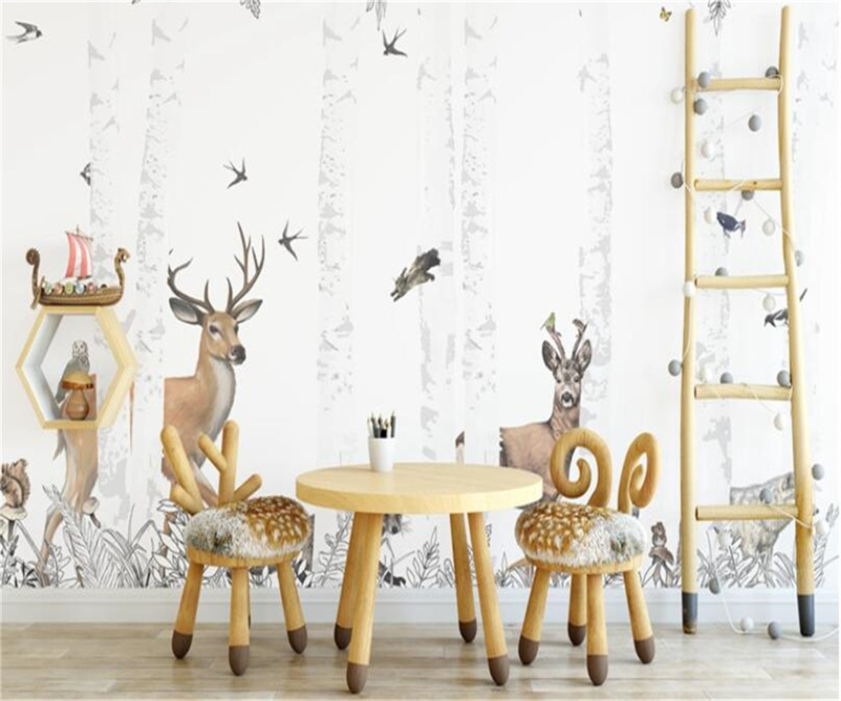 Whimsical Woodland Wonders Wallpaper - Nature-Inspired Peel & Stick Wallpaper for Nursery, Bedroom & Living Room Decor - Perfect for Kids' Rooms, Home Offices & DIY Projects