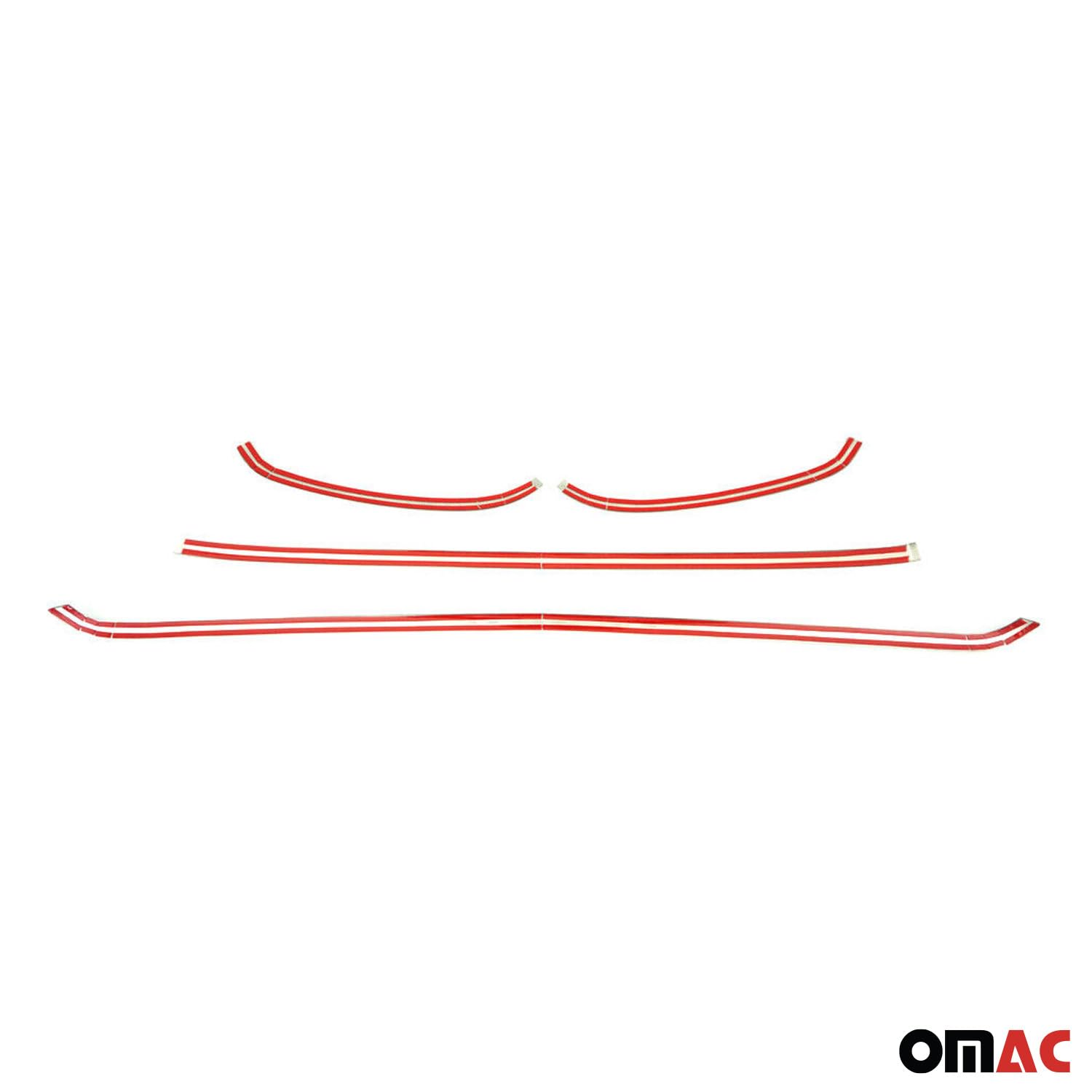 OMAC Steel Front Bumper Grill Trim for Mercedes Sprinter W907 W910 (2019-2025) - 4 Piece Set - Enhances Vehicle Appearance & Protection for Van Enthusiasts
