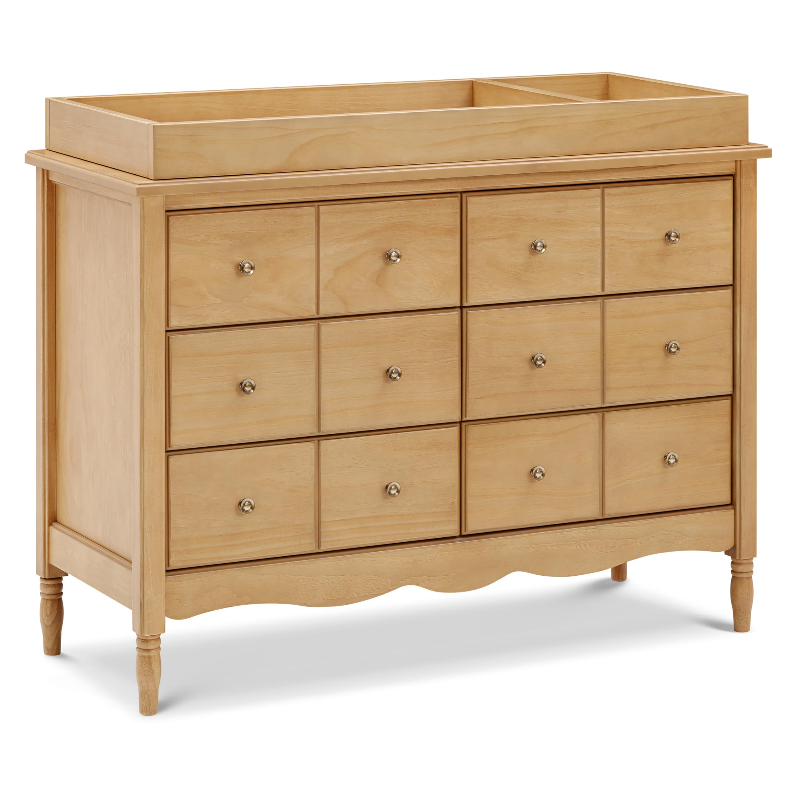 Namesake Liberty 6-Drawer Assembled Dresser in Honey Finish with 2 Sets of Knobs - Modern Bedroom Storage Furniture for Home Organization & Decor