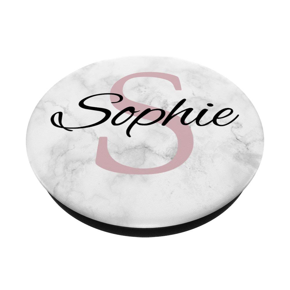 Sophie Rose Pink Monogram S Girls Personalized PopSockets Swappable PopGrip - Stylish Phone Grip & Stand for Girls, Perfect for School, Travel, and Everyday Use