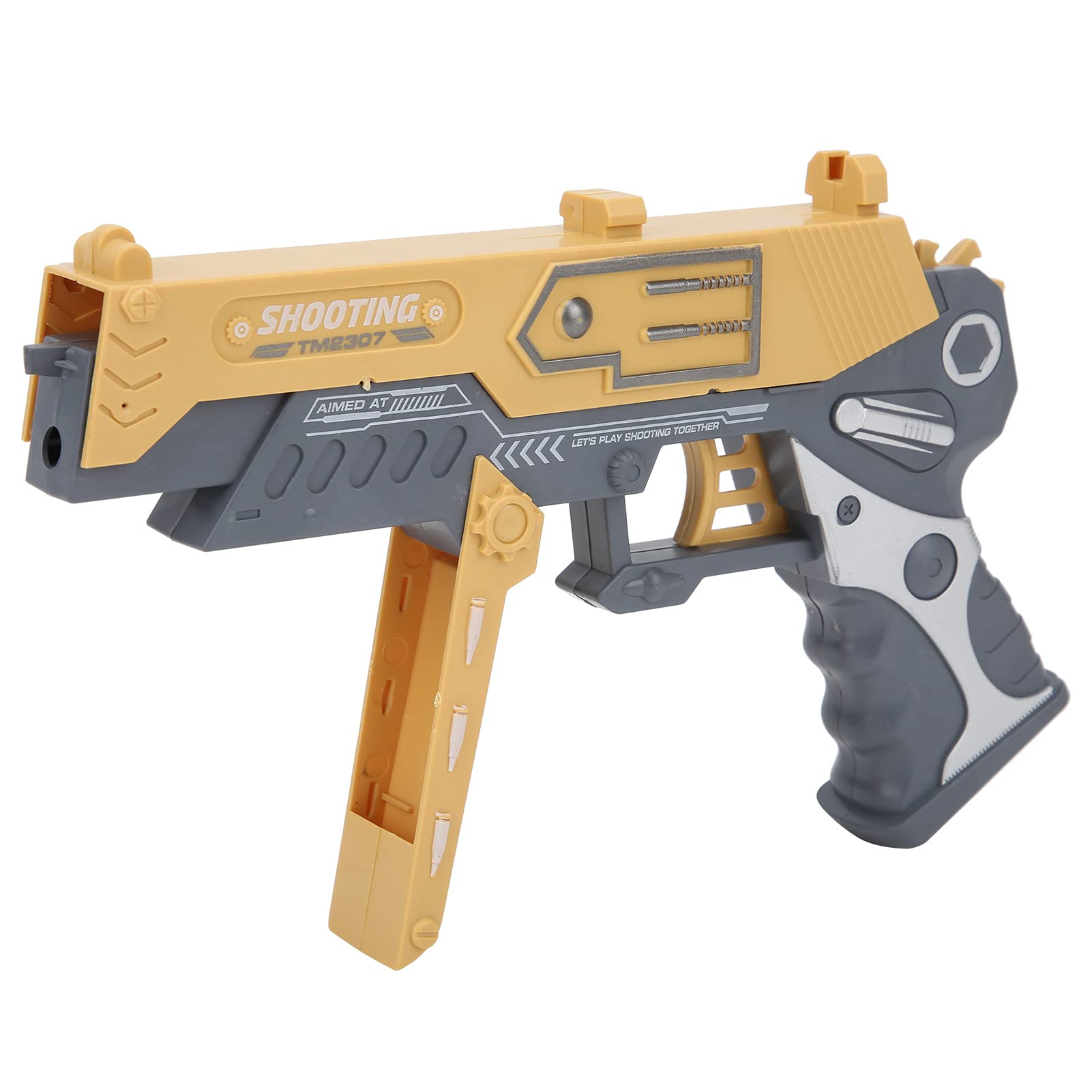 Mini Long Distance Rubber Band Shooter Toy - Yellow Nostalgic Rubber Band Gun for Kids & Children | Fun Outdoor Games, Birthday Gifts, Party Favors & Stress Relief