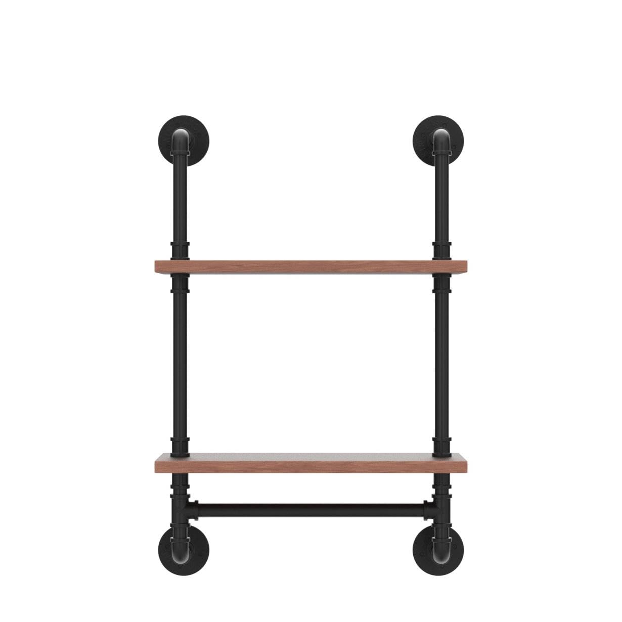 ROGMARS 19.7 Inch Rustic Wood Floating Shelves with Towel Bar - Industrial Pipe Wall Shelf for Bathroom, Farmhouse Decor - Space Saving Over Toilet Storage for Towels, Plants & Decor Items