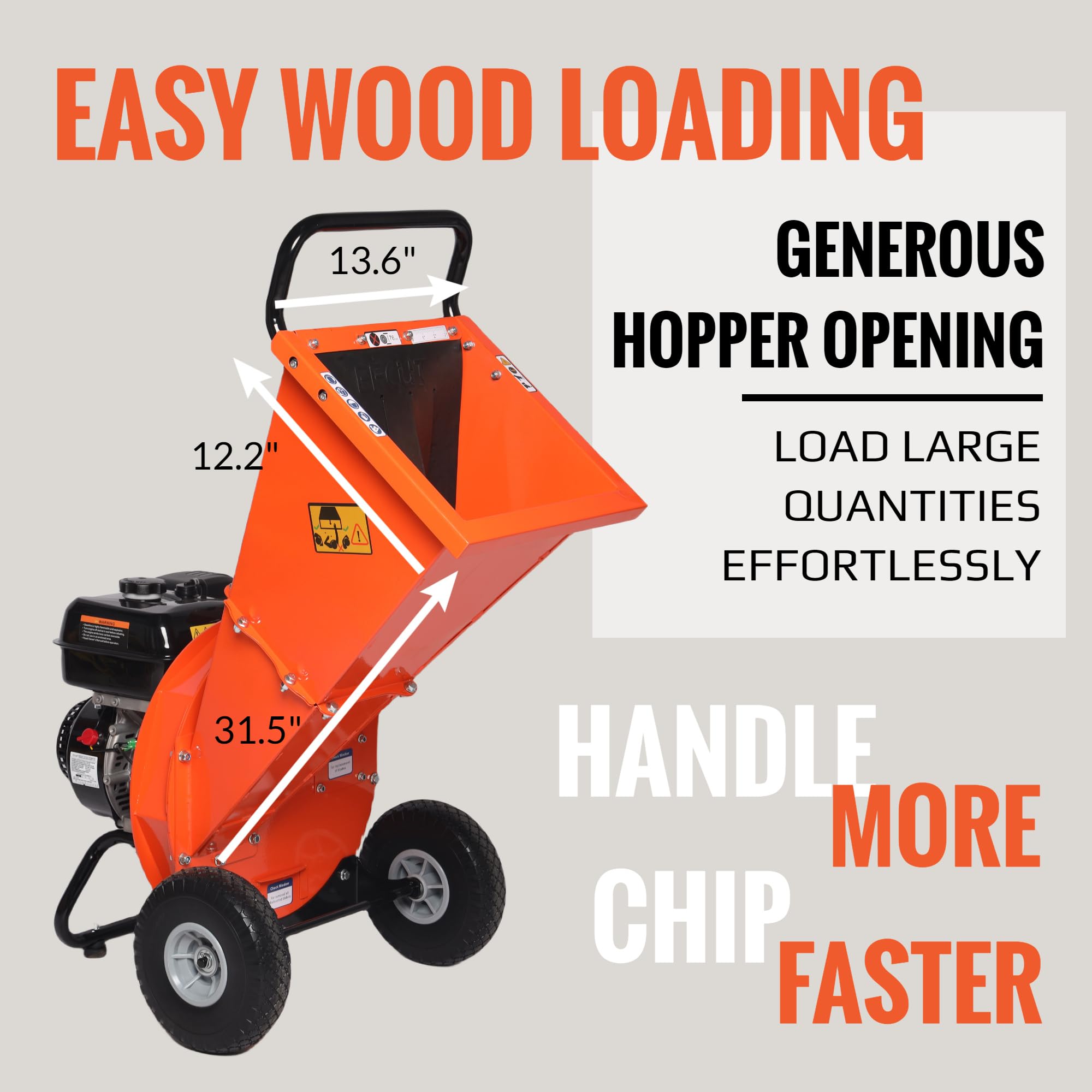 **9HP 274cc Gas Powered Wood Chipper Shredder - 4