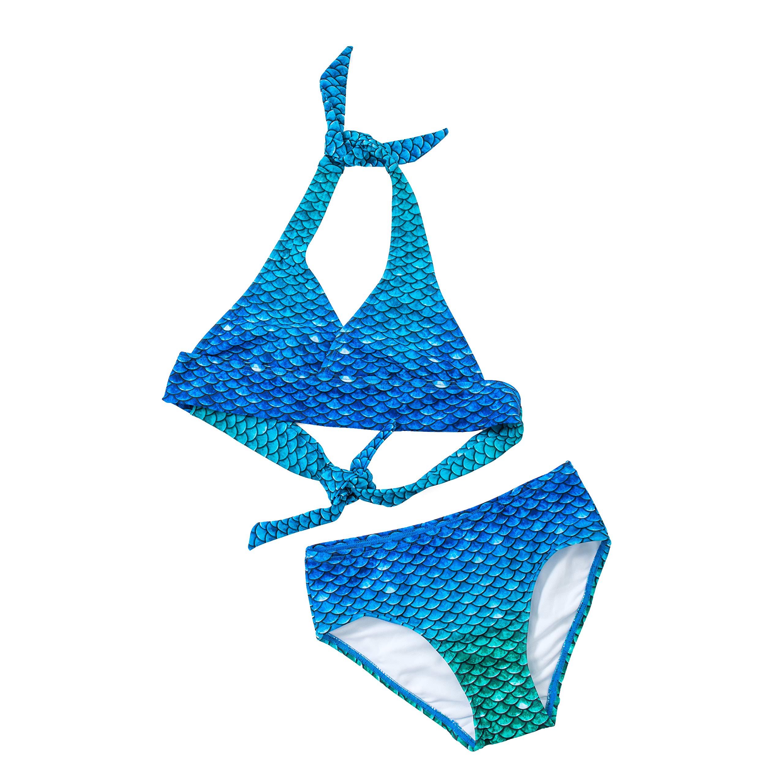Mermaid Swimsuit for Girls - Matching Scale Bikini Set - Kids Swimwear for Pool, Beach & Summer Vacations