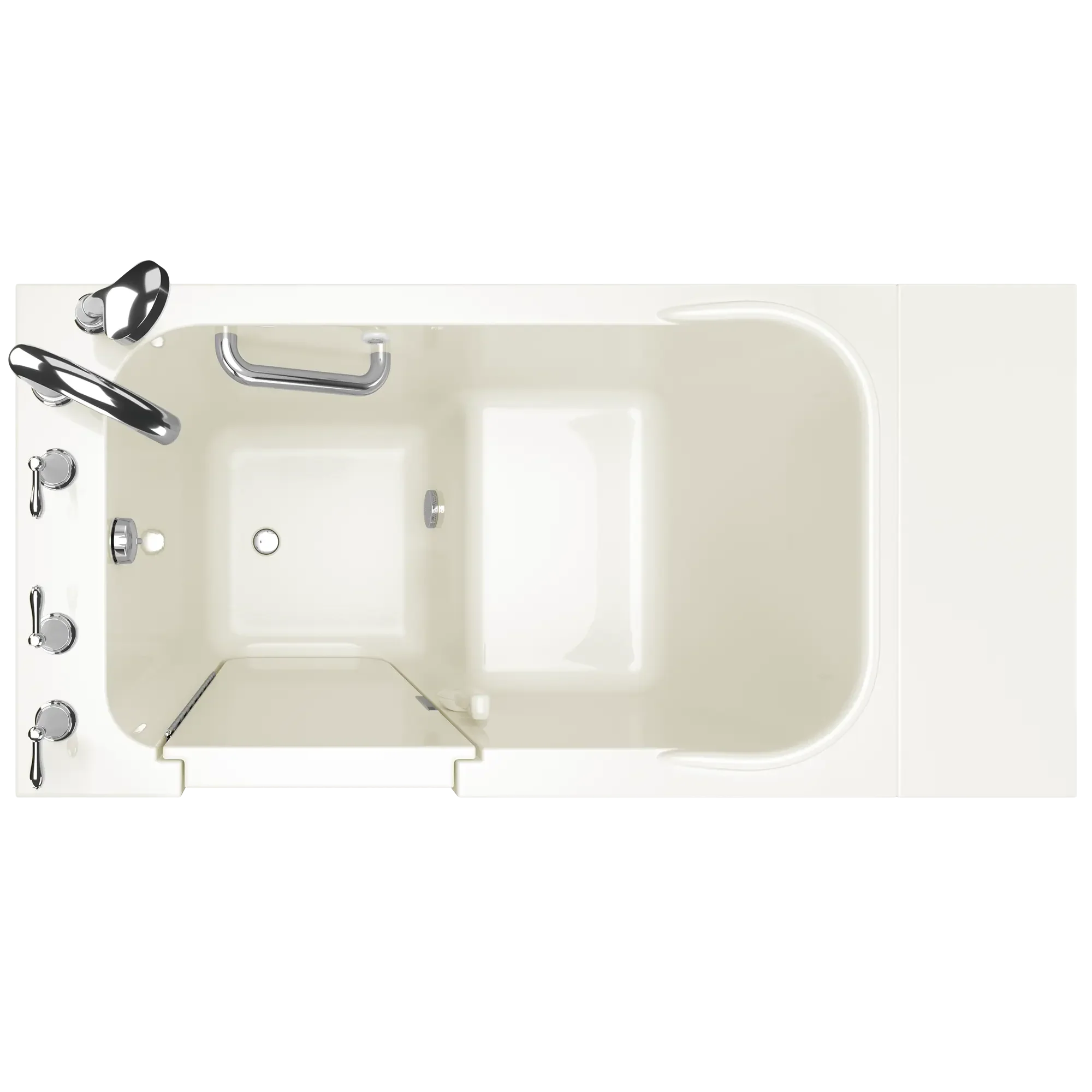 28x48 Inch Gelcoat Walk-In Soaking Bathtub with Right Hand Door & Drain - Perfect for Small Bathrooms & Elderly Accessibility
