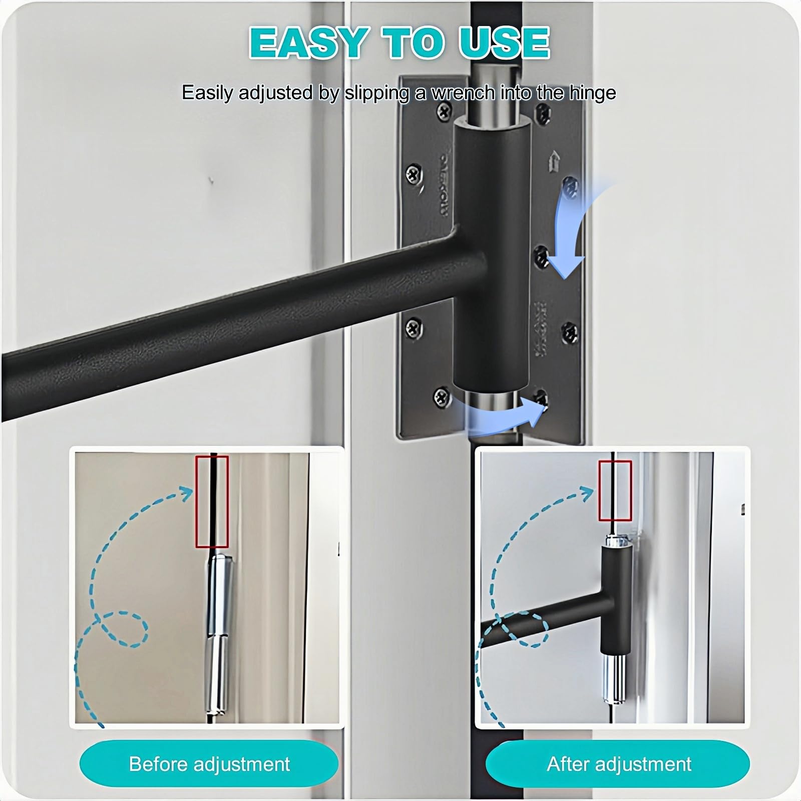Heavy Duty Door Hinge Adjustment Tool - .134 & .180 Hinge Gap Adjusting Wrench for Commercial Doors - Fits 0.75-0.812 Knuckles - Perfect for Repairing Misaligned Doors in Offices, Schools & Hospitals