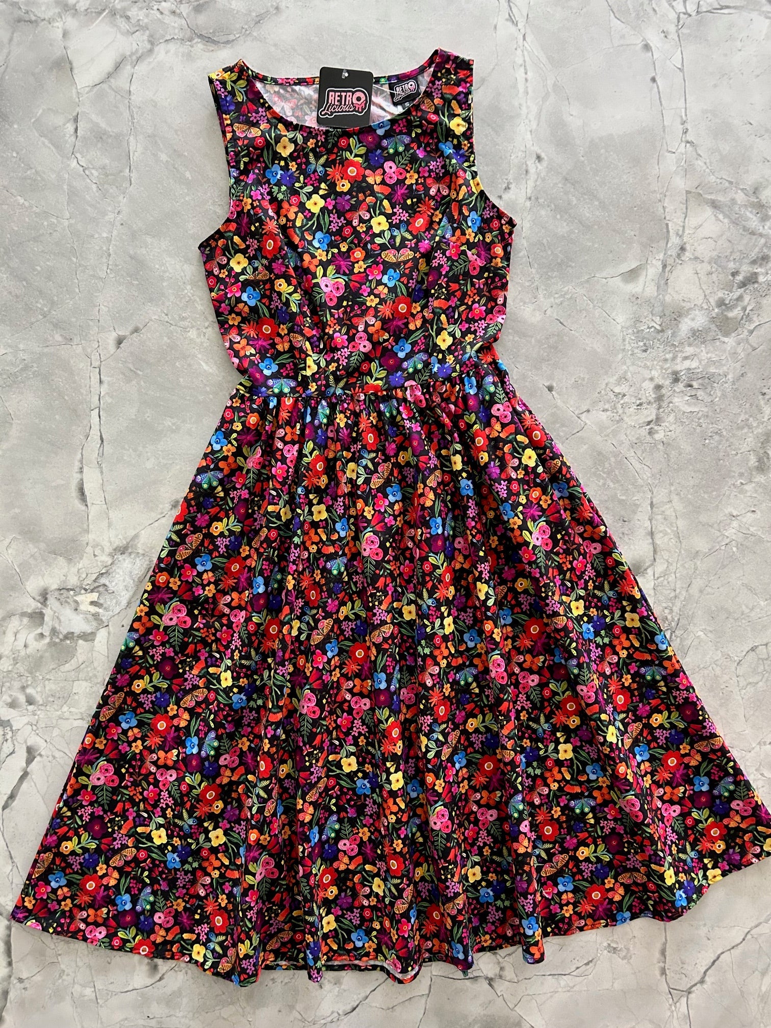 Butterfly Floral Midi Dress for Women - Elegant Summer Casual Dress with Floral Print - Perfect for Garden Parties, Date Nights & Beach Vacations