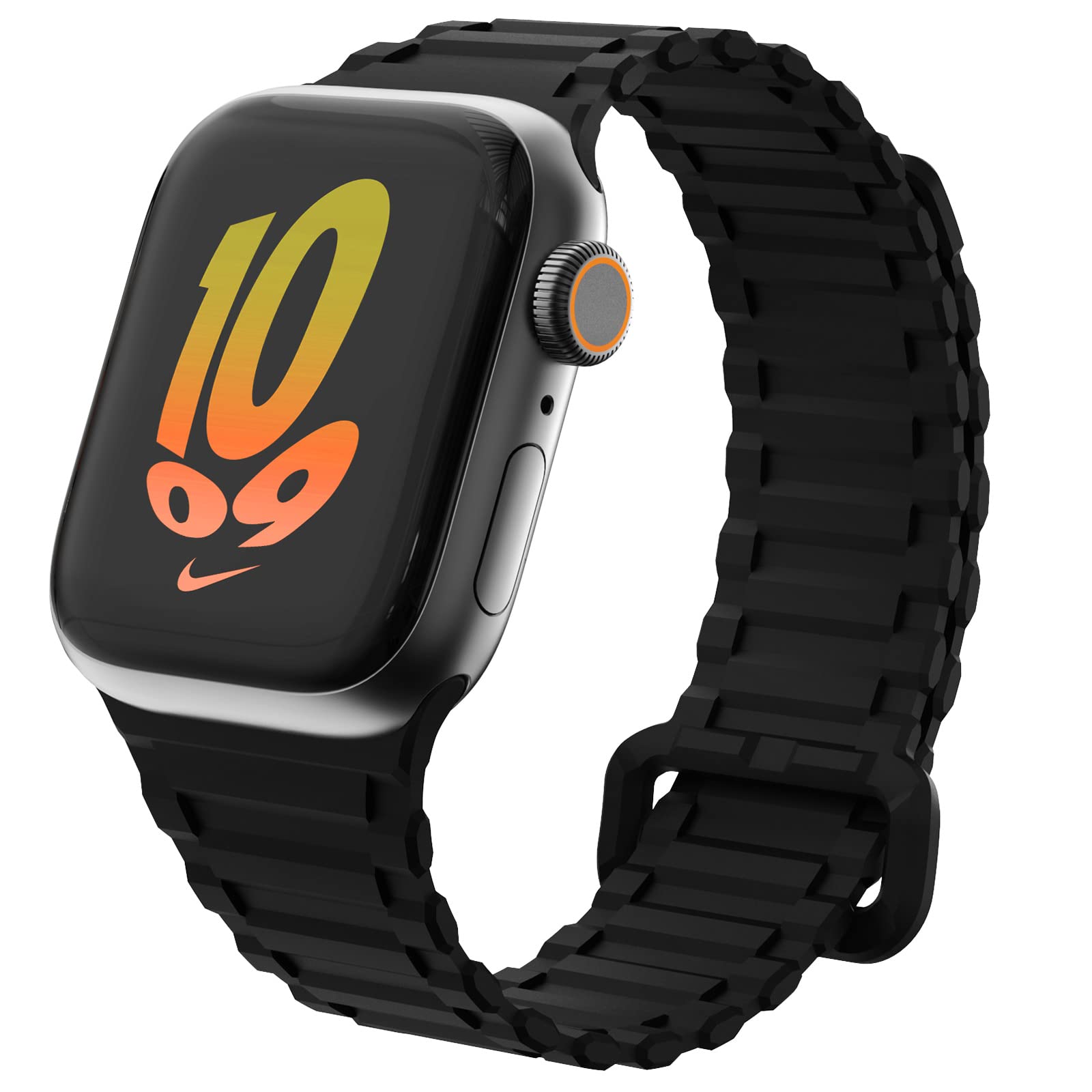 Premium Magnetic Silicone Sport Band for Apple Watch Series 9/8/7/6/5/4/3/SE/Ultra 2 - Compatible with 38mm/40mm/41mm/42mm/44mm/45mm/49mm - Adjustable Strap for Men & Women - Perfect for Workouts, Running & Everyday Wear
