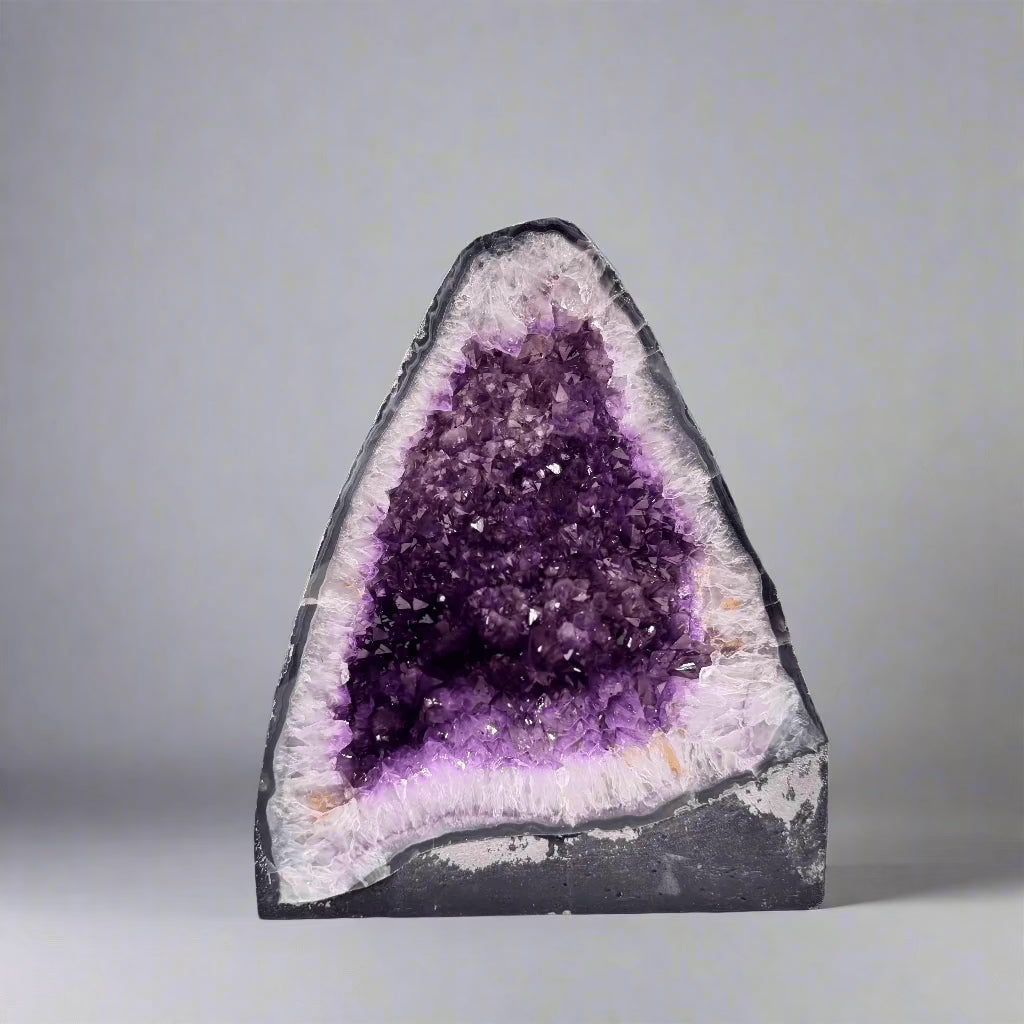 Natural Amethyst Geode Cathedral from Brazil - 14 to 42 lbs | Large Purple Crystal Cluster for Home Decor, Meditation & Healing | Perfect for Living Room, Office or Spiritual Space