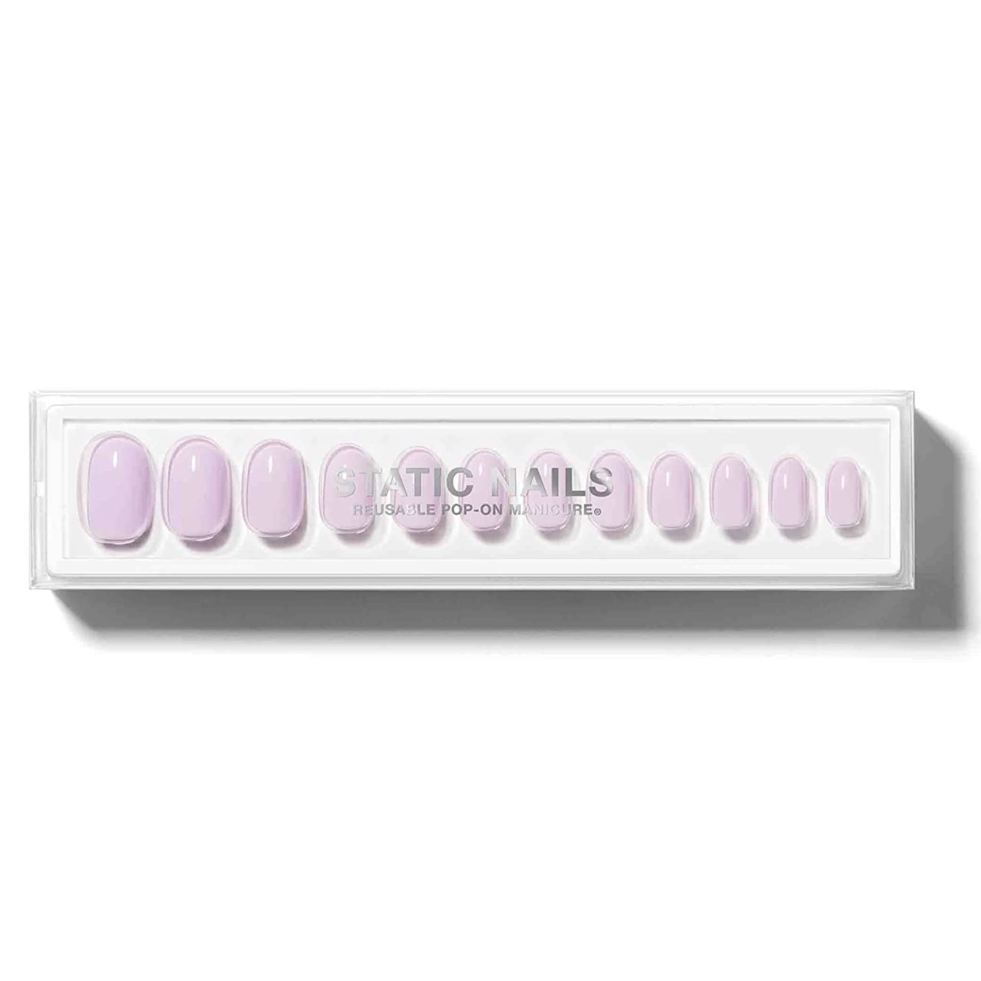 Static Nails Reusable Pop-On Manicure Set - Willow | Purple Round Fake Nails | Short Press On Nails Kit with Glue | Salon Quality Non-Damaging Acrylic Nails for Women | Perfect for Parties, Weddings & Everyday Wear