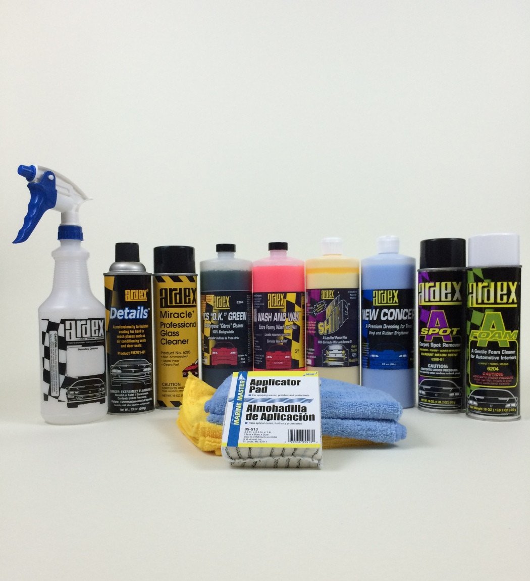 Ardex Premium Car Care Kit - 32 oz All-in-One Exterior, Interior, Tire & Rim Cleaner - Perfect for Car Detailing, Auto Show Prep & Vehicle Maintenance