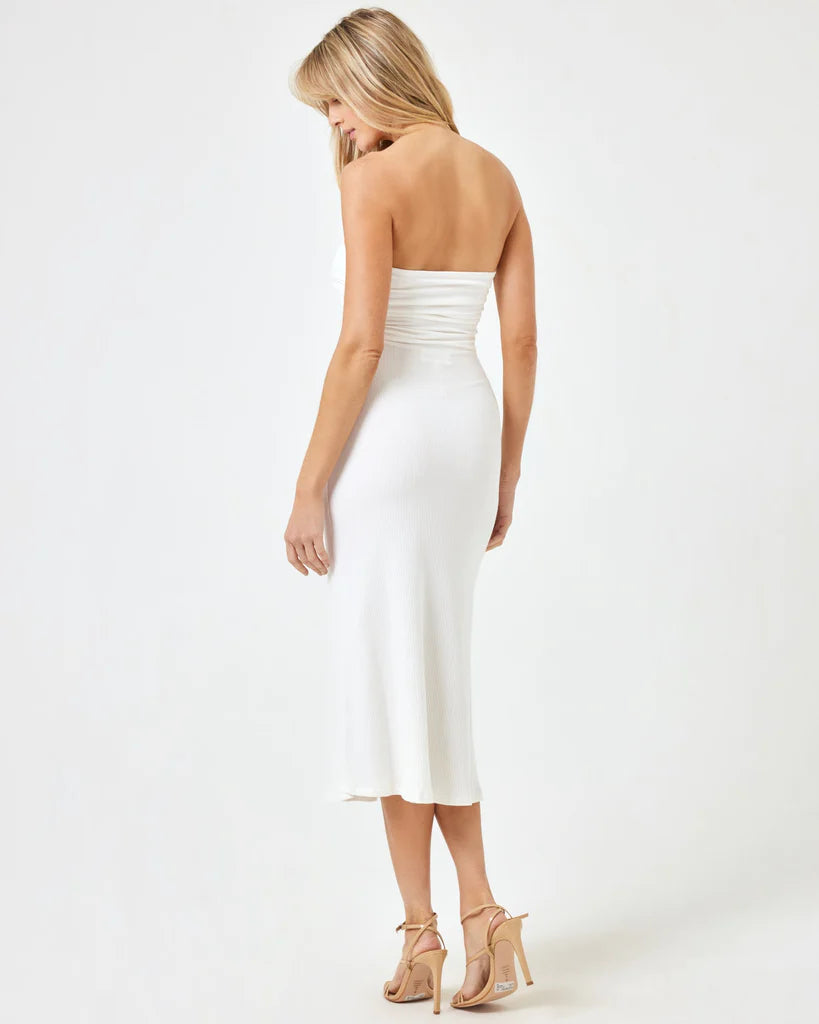 L*Space Women's Manaia Midi Dress - Cream | Flowy Beach Cover Up, Summer Vacation Outfit, Boho Chic Dress for Pool Parties & Date Nights