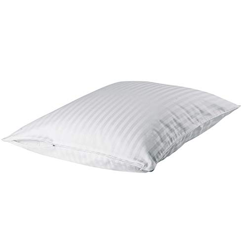 Premium 100% Egyptian Cotton Sateen Pillow Protectors with Hidden Zipper - Dustproof & Hypoallergenic - White Euro Square (26x26) - Ideal for Allergy Sufferers & Luxury Bedding Protection