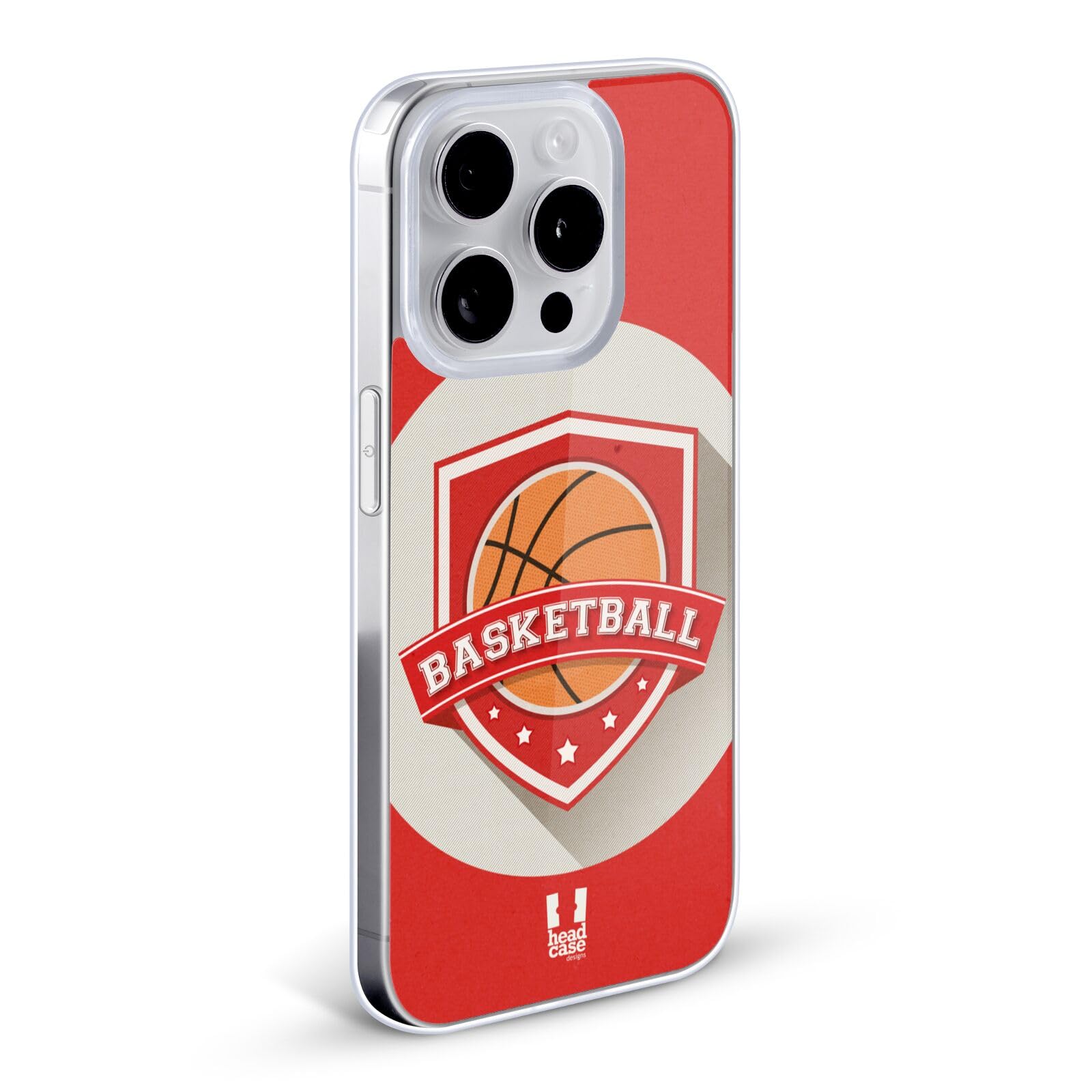 Head Case Designs Basketball Sports Badge Soft Gel Phone Case for Apple iPhone 7/8/SE 2020 & 2022 - Perfect for Basketball Fans & Game Day Protection