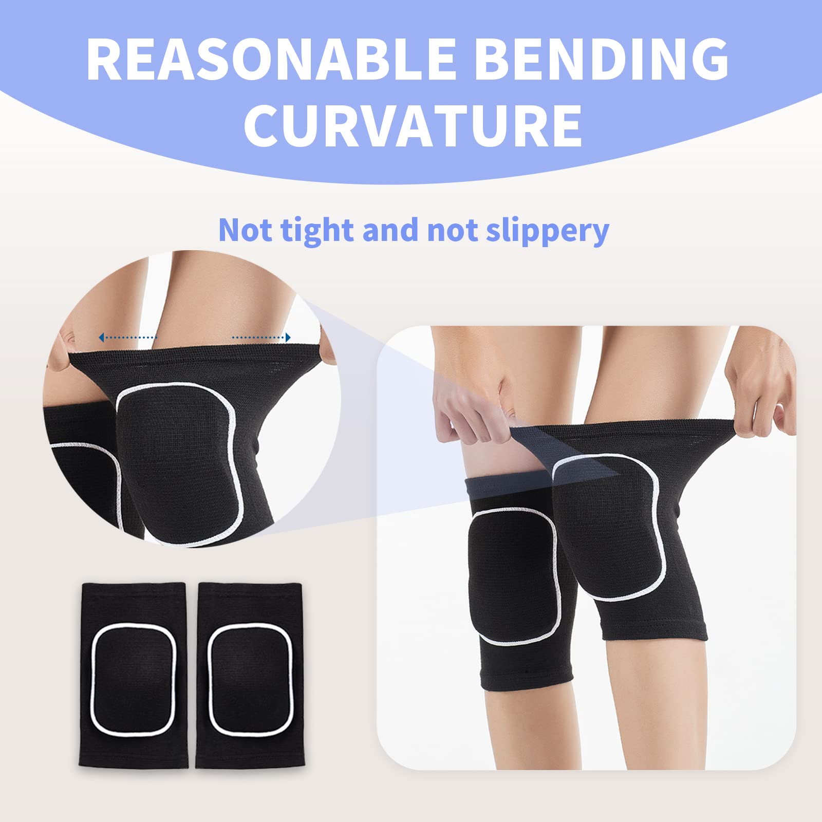 Kids Knee Pads for Volleyball - Anti-Slip Padded Sponge Knee Brace, Breathable Flexible Elastic Knee Support for Girls & Youth - Perfect for Dance, Skating, Basketball & Sports Training
