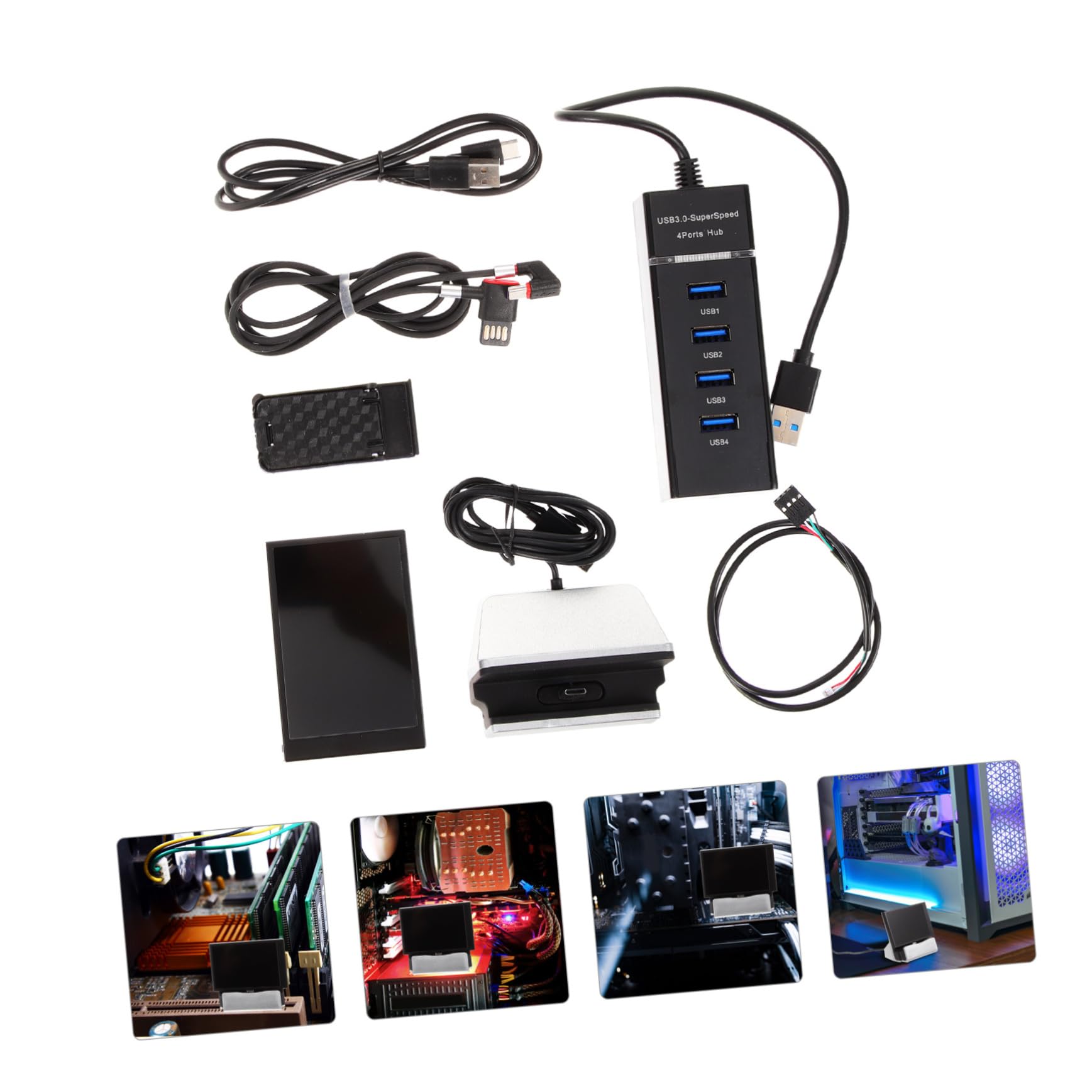 WATIIFUFU Mini USB External GPU Temperature Monitor - Secondary Computer Screen for PC, HDD Data Display - Perfect for Gaming Rigs, Workstations & PC Temperature Monitoring