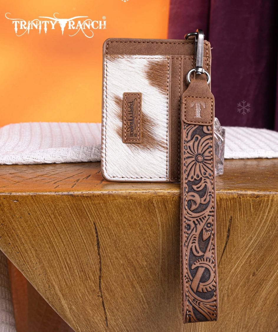 Trinity Ranch Genuine Leather Hair On Key Ring & Card Holder - Stylish and Durable for Everyday Use, Travel, and Gifts