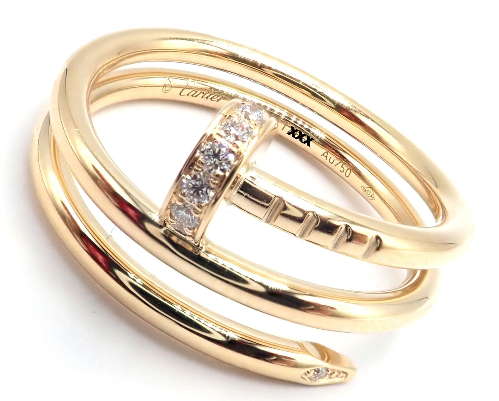 Cartier Juste Un Clou 18k Yellow Gold Diamond Nail Band Ring - Size 53 Luxury Jewelry for Women, Perfect for Anniversary Gifts, Date Nights & Special Occasions