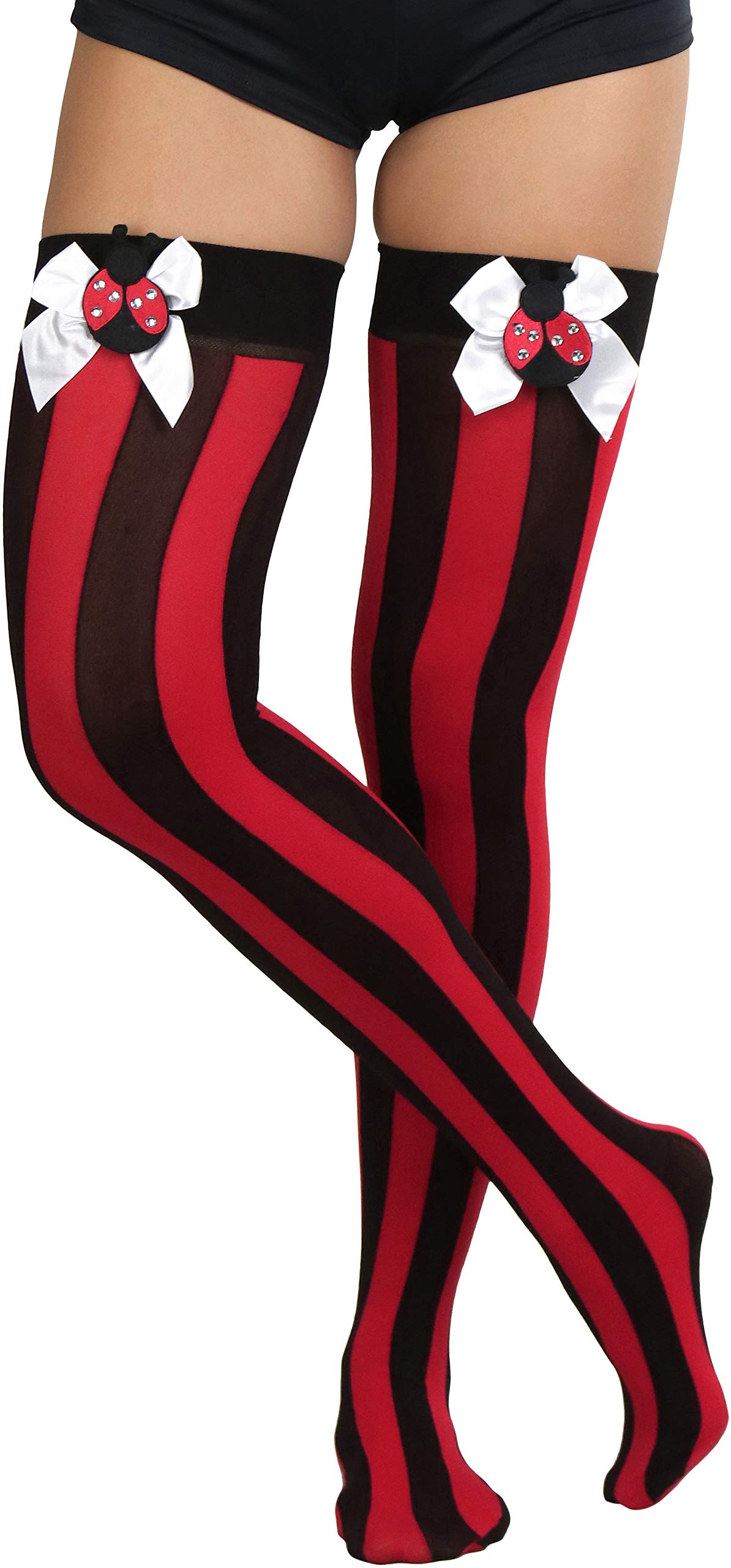 ToBeInStyle Women's Thigh High Stockings - Sexy Striped Halloween Party Hosiery for Costumes, Cosplay & Festive Outfits | Comfortable & Stretchy Legwear for Dress Up & Special Occasions