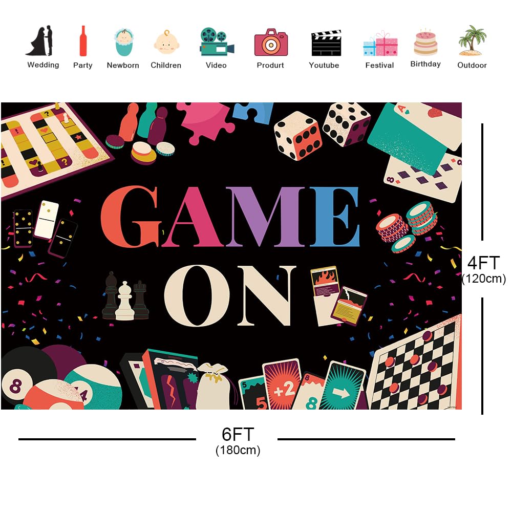 Gaming Party Backdrop - Gambling Chess Card Game Night Theme for Photography, Birthday Decor, Family & Friends Gatherings - Perfect for Photobooth, Studio Props & Gamer Favors